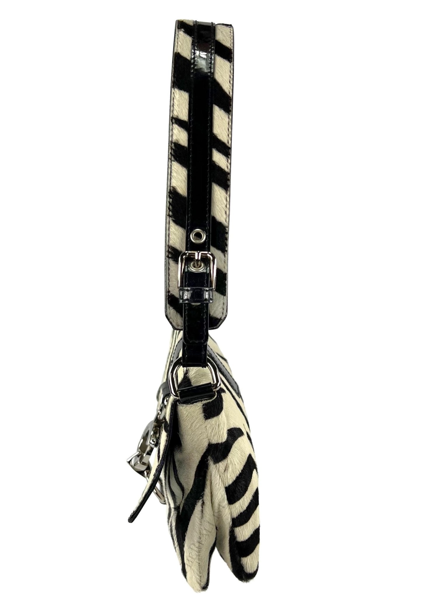 Early 2000s Dolce and Gabbana Zebra Pony Hair Shoulder Bag - RealList