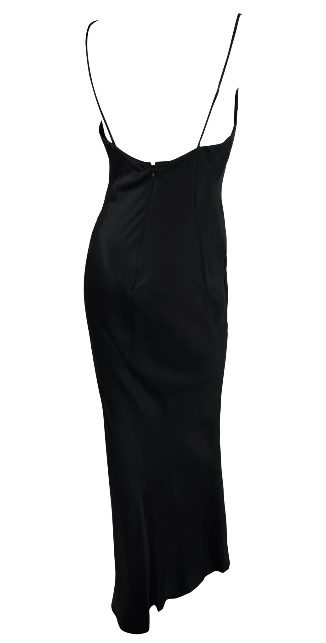 Early 2000s Dolce & Gabbana Black Satin Slip Gown - RealList