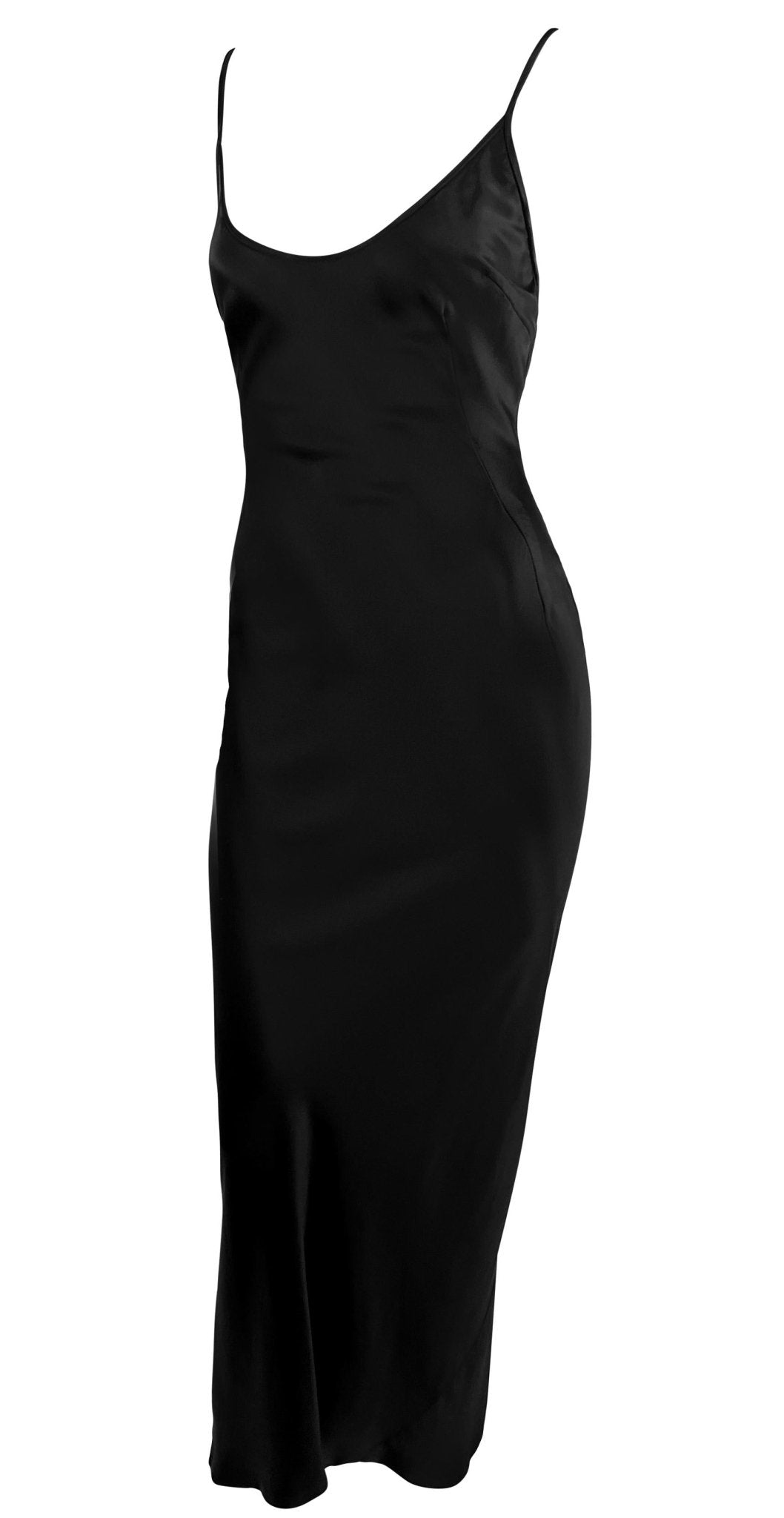 Early 2000s Dolce & Gabbana Black Satin Slip Gown - RealList