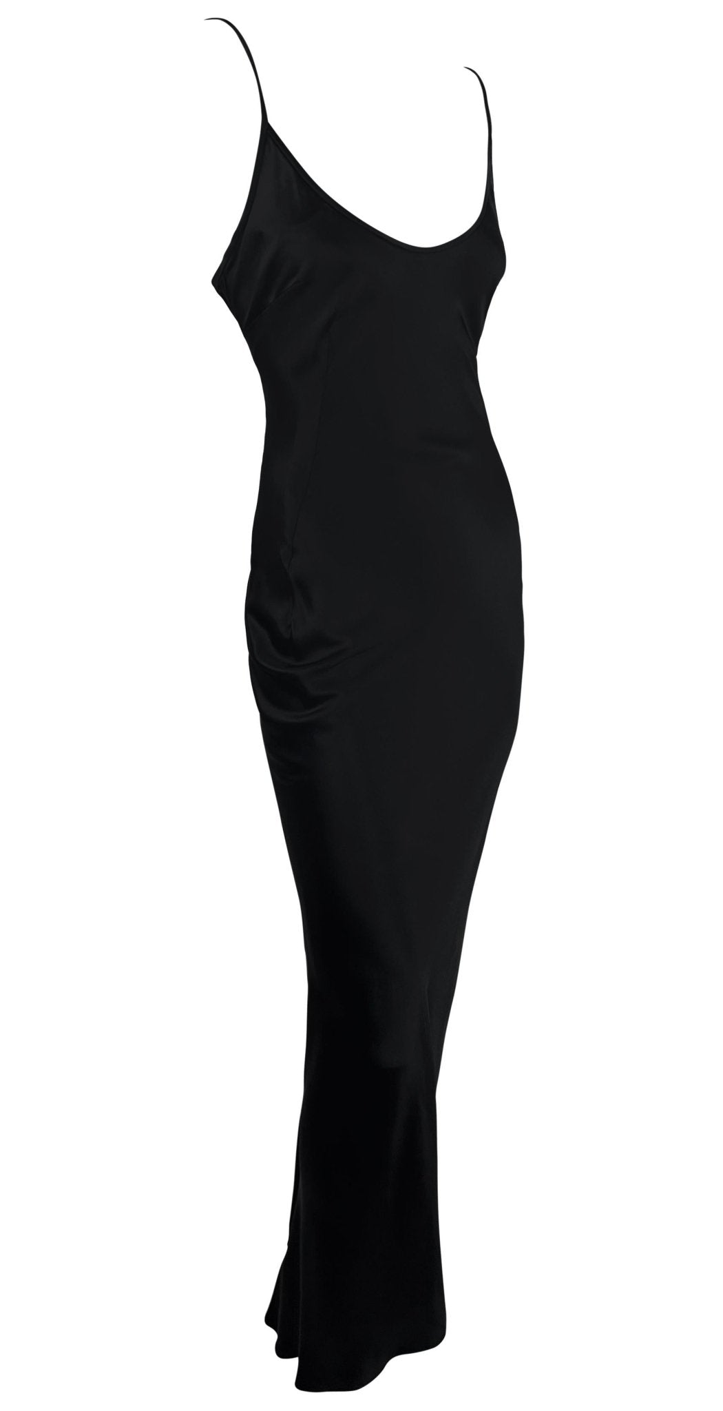 Early 2000s Dolce & Gabbana Black Satin Slip Gown - RealList