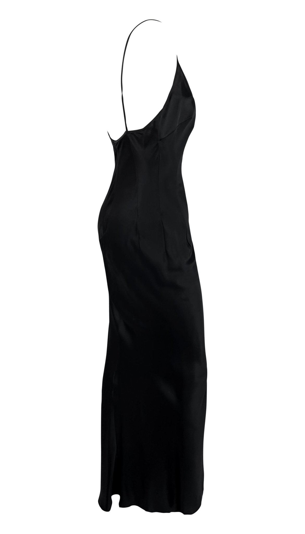 Early 2000s Dolce & Gabbana Black Satin Slip Gown - RealList