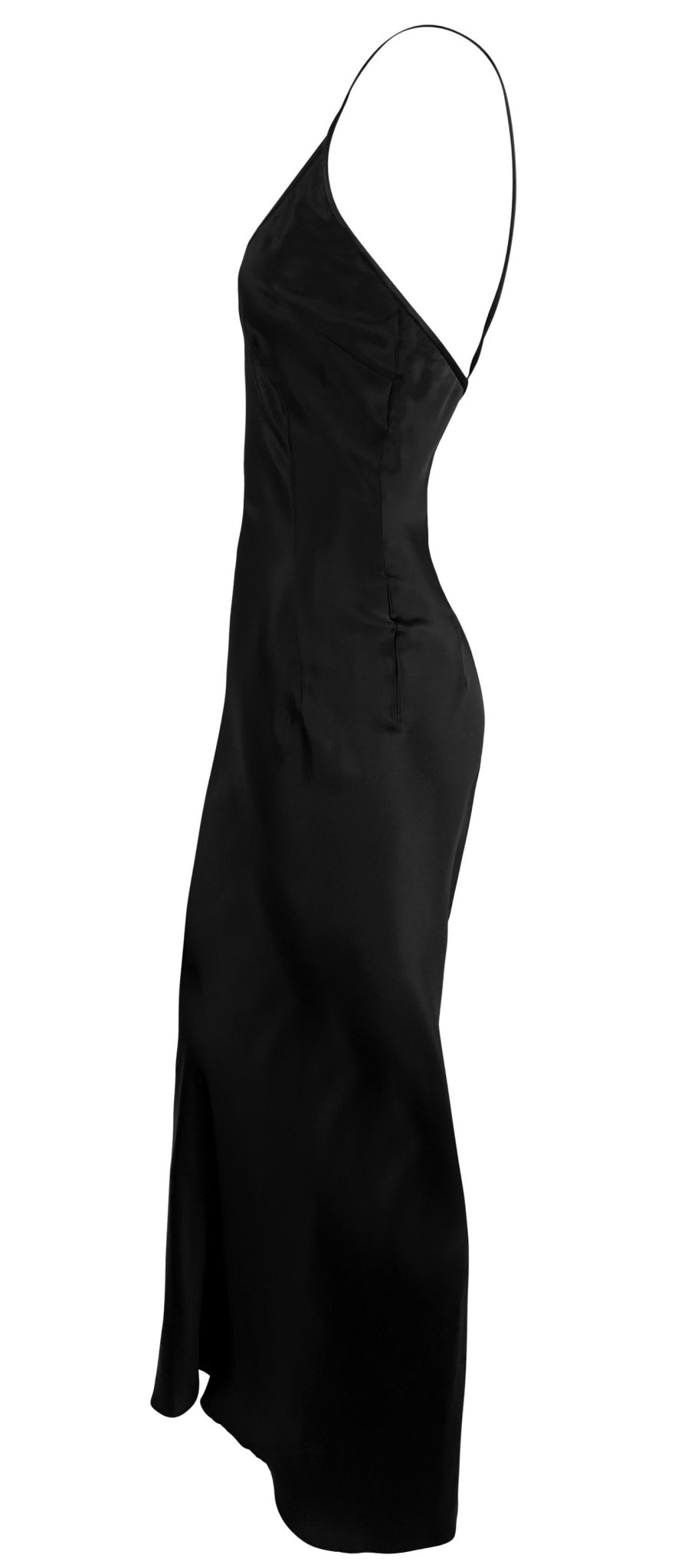 Early 2000s Dolce & Gabbana Black Satin Slip Gown - RealList