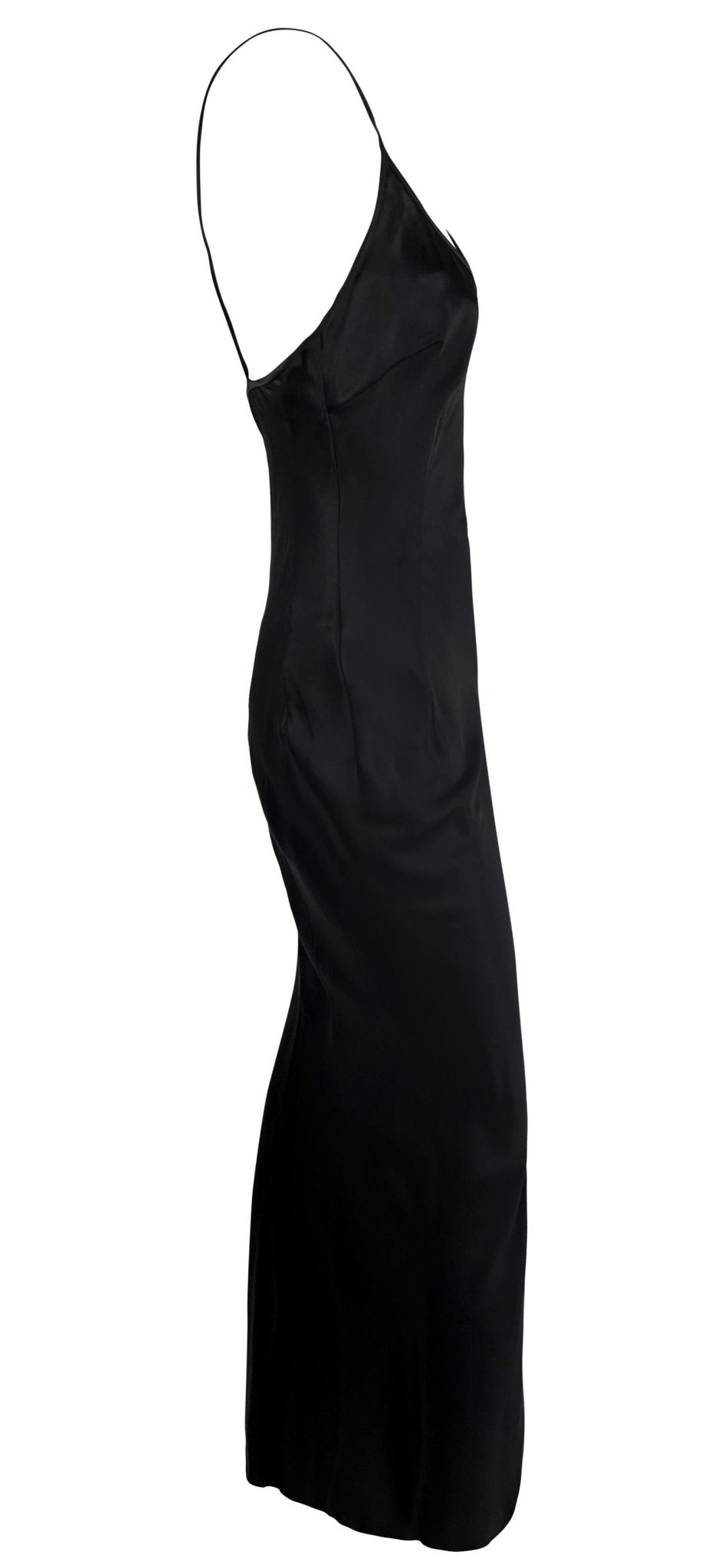 Early 2000s Dolce & Gabbana Black Satin Slip Gown - RealList