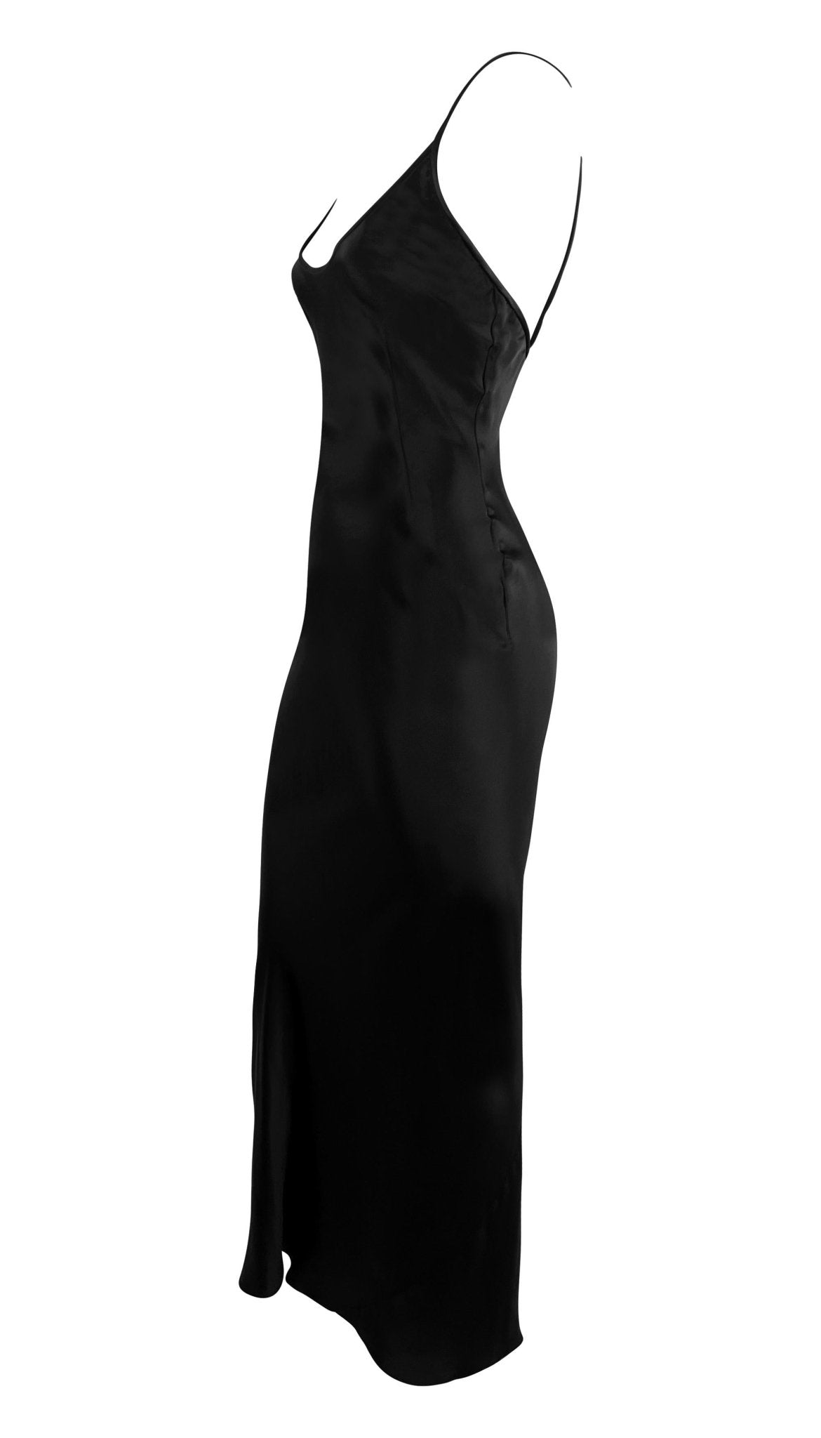 Early 2000s Dolce & Gabbana Black Satin Slip Gown - RealList