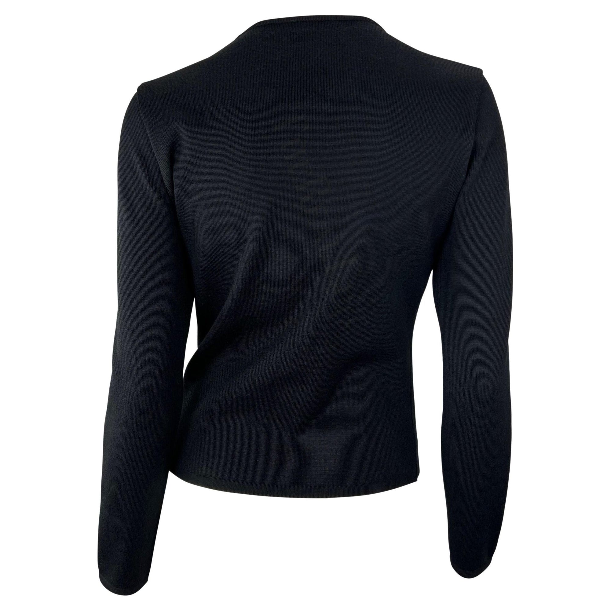 Early 2000s Gianni Versace by Donatella Red Leather Logo Appliqué Knit Zip Sweater Top - RealList