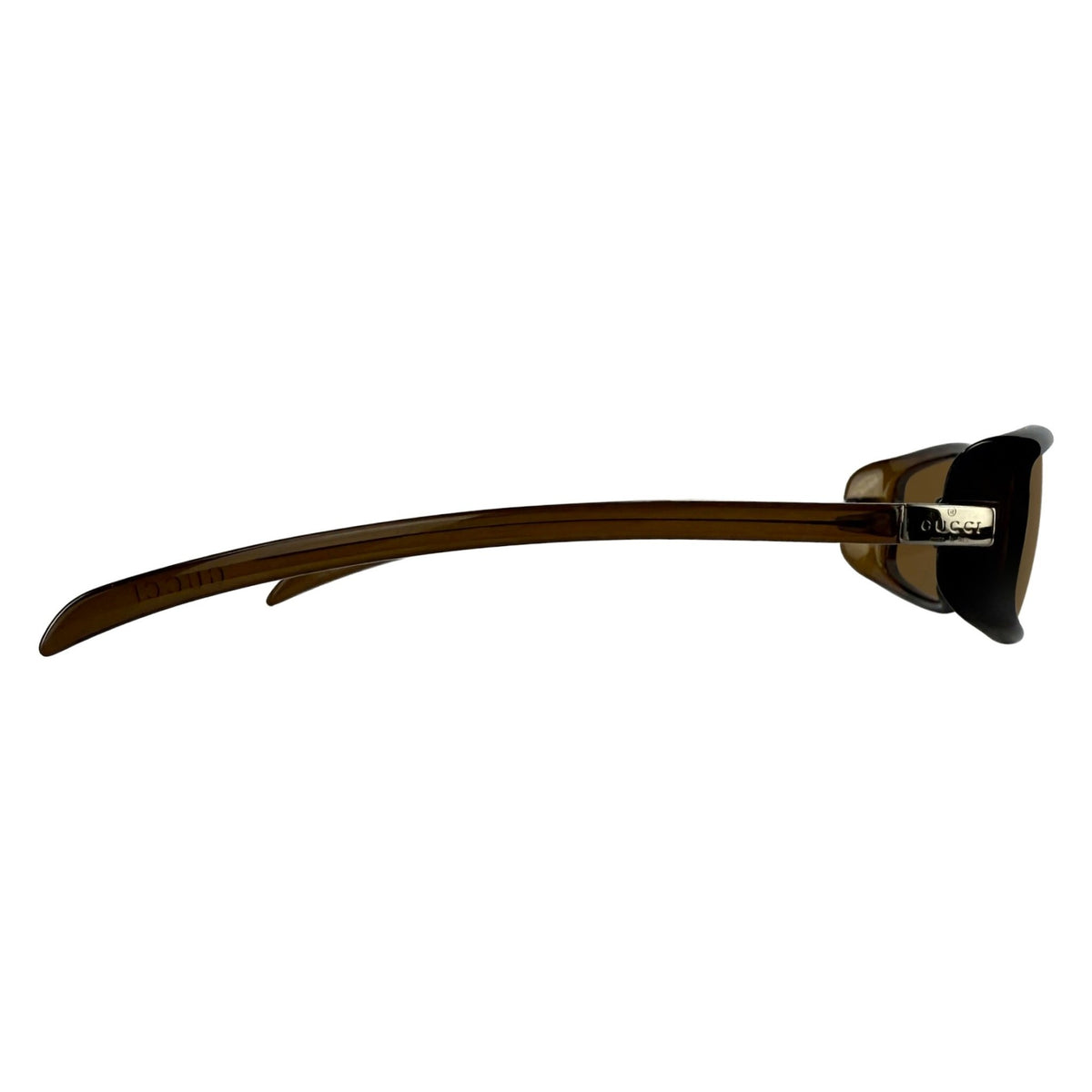 Early 2000s Gucci by Tom Ford Brown Acrylic Thin Frame Sunglasses - RealList