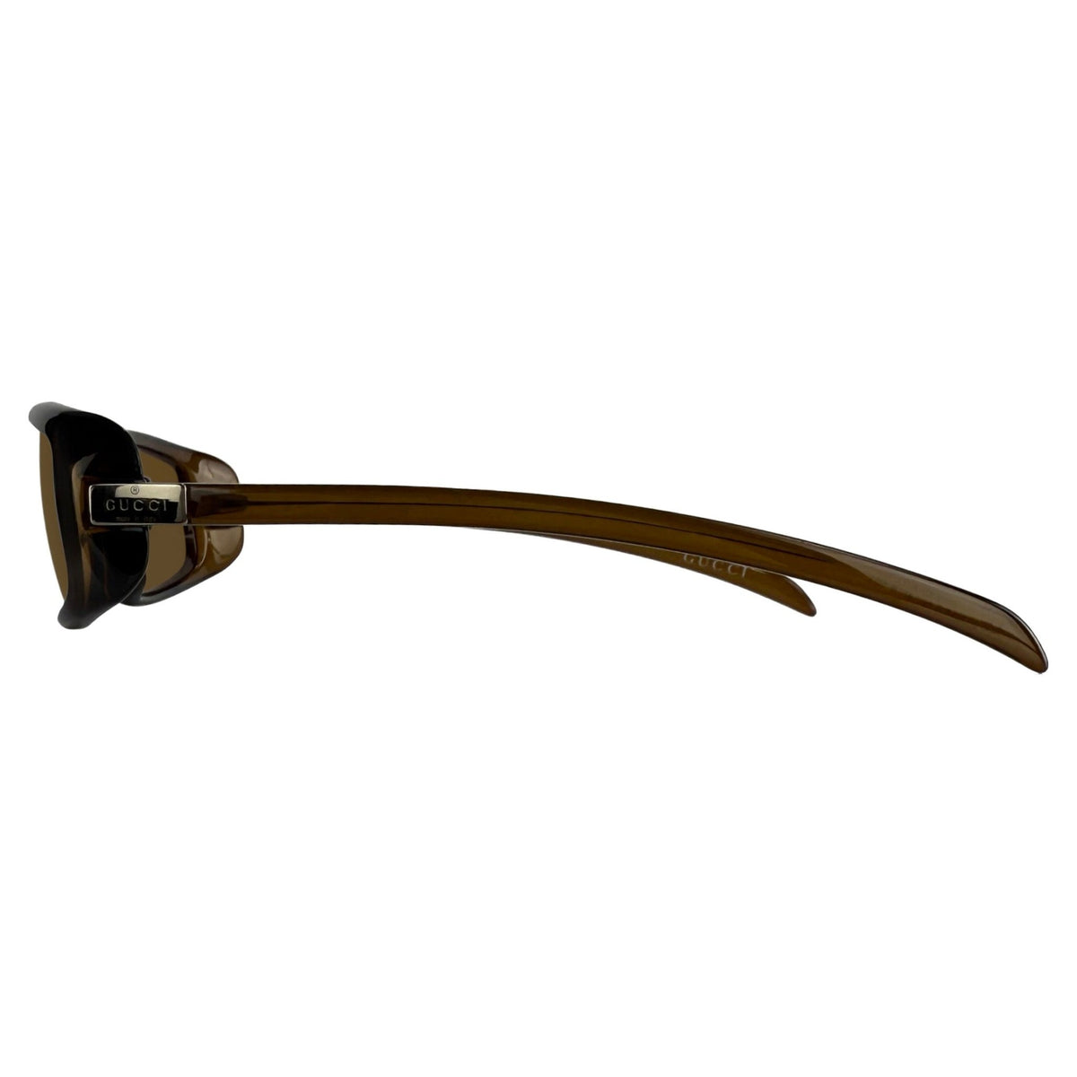 Early 2000s Gucci by Tom Ford Brown Acrylic Thin Frame Sunglasses - RealList