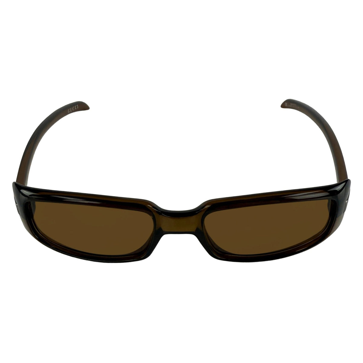 Early 2000s Gucci by Tom Ford Brown Acrylic Thin Frame Sunglasses - RealList