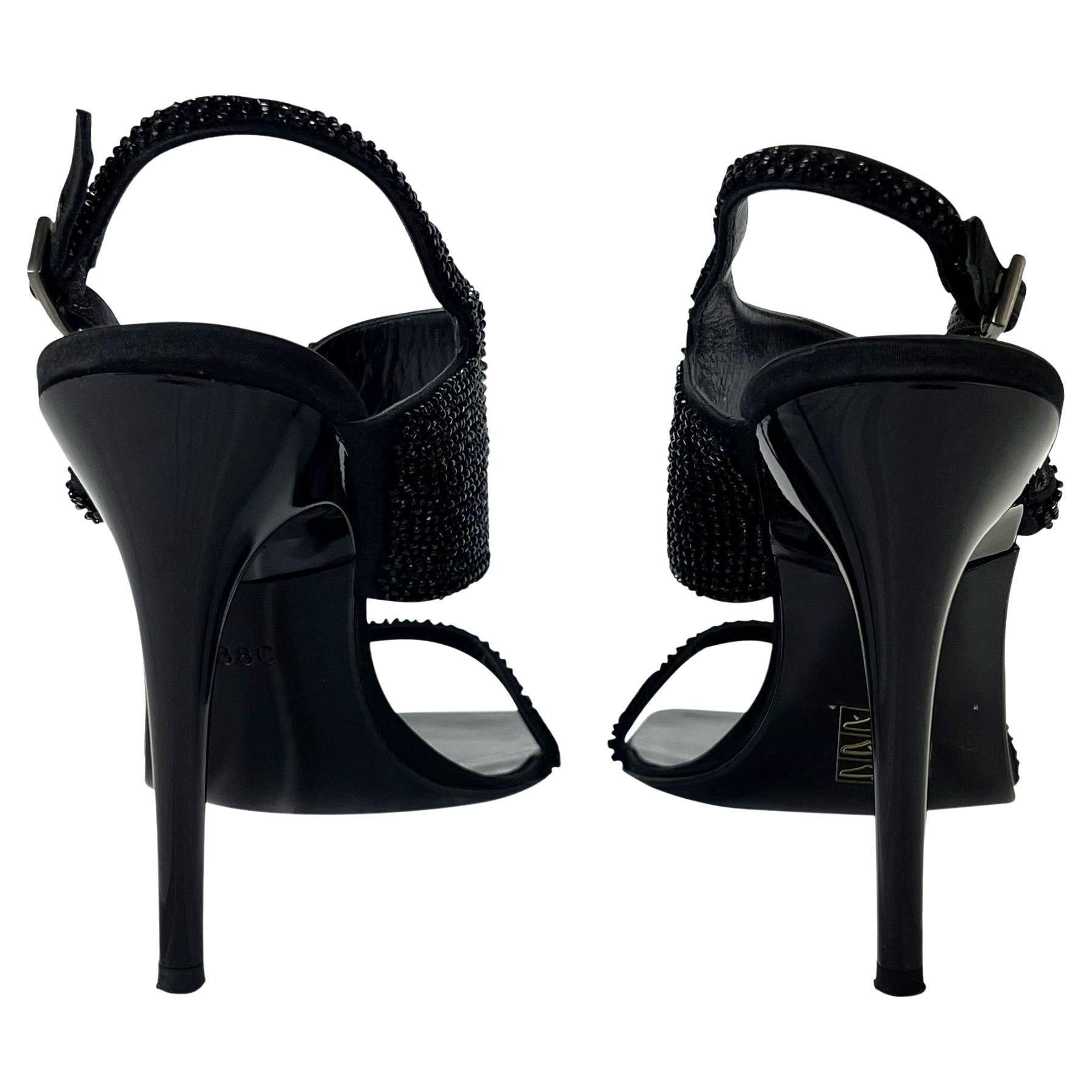 Early 2000s Gucci Tom Ford Black Beaded Strap Heels Size 38C - RealList