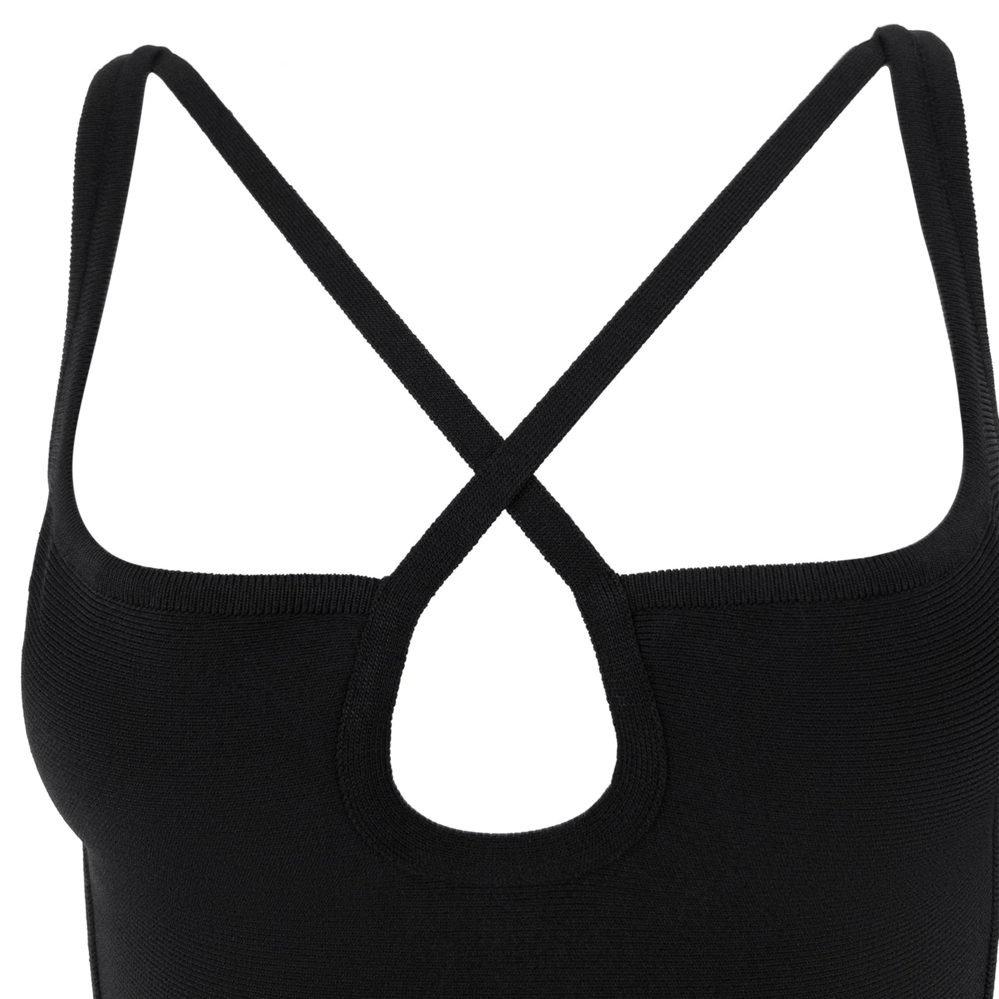 Early 2000s Hervé Léger Black Keyhole Crossover Bodycon Tank Top - RealList