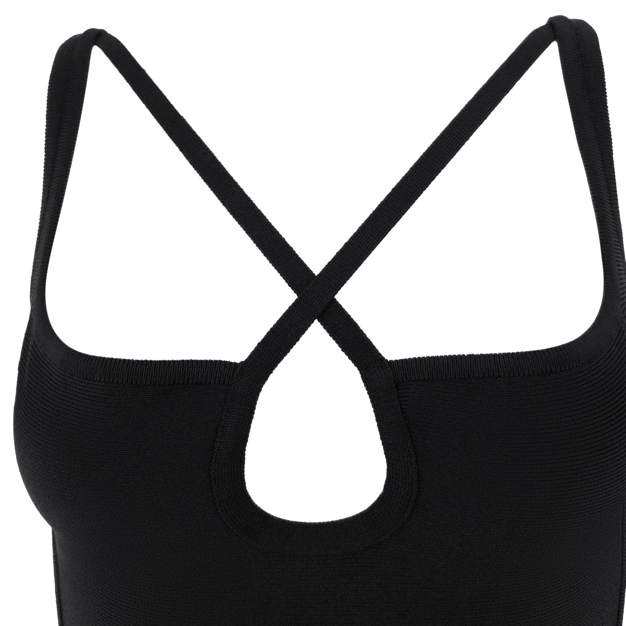 Early 2000s Hervé Léger Black Keyhole Crossover Bodycon Tank Top - RealList