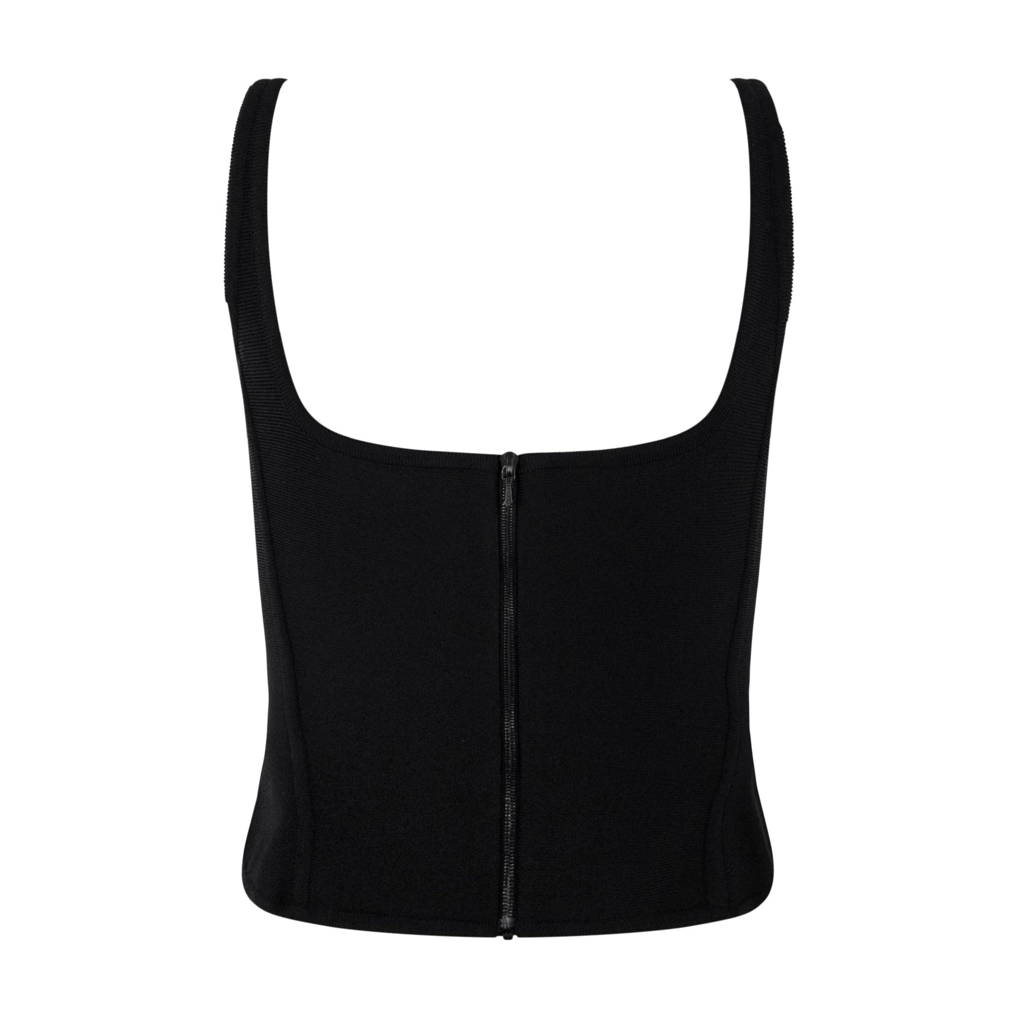 Early 2000s Hervé Léger Black Keyhole Crossover Bodycon Tank Top - RealList