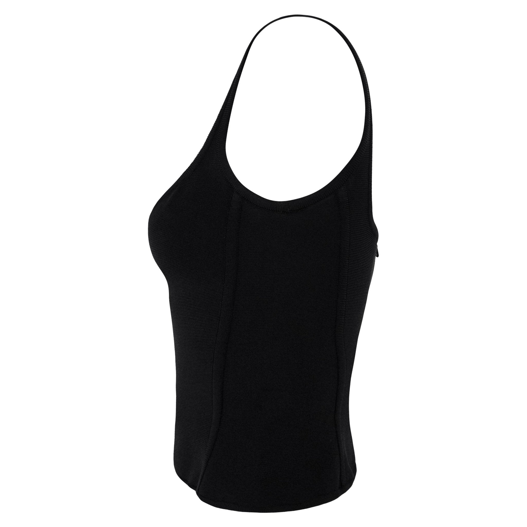 Early 2000s Hervé Léger Black Keyhole Crossover Bodycon Tank Top - RealList
