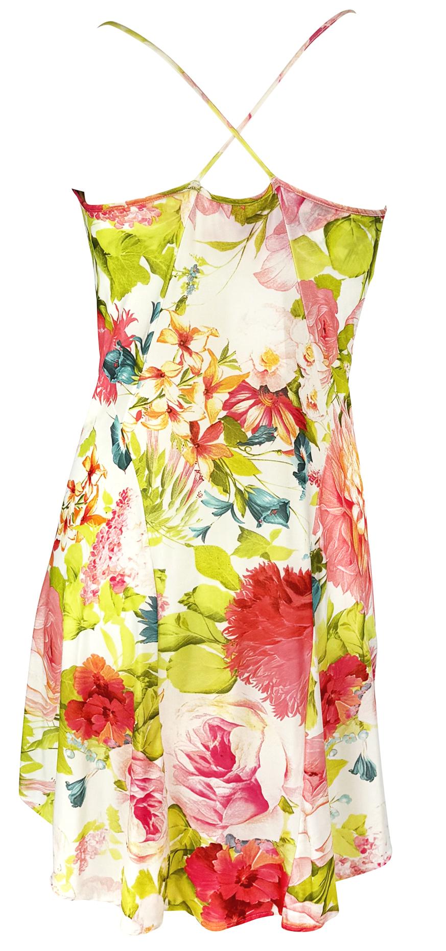 Early 2000s Roberto Cavalli Pink Floral Slip Mini Dress - RealList