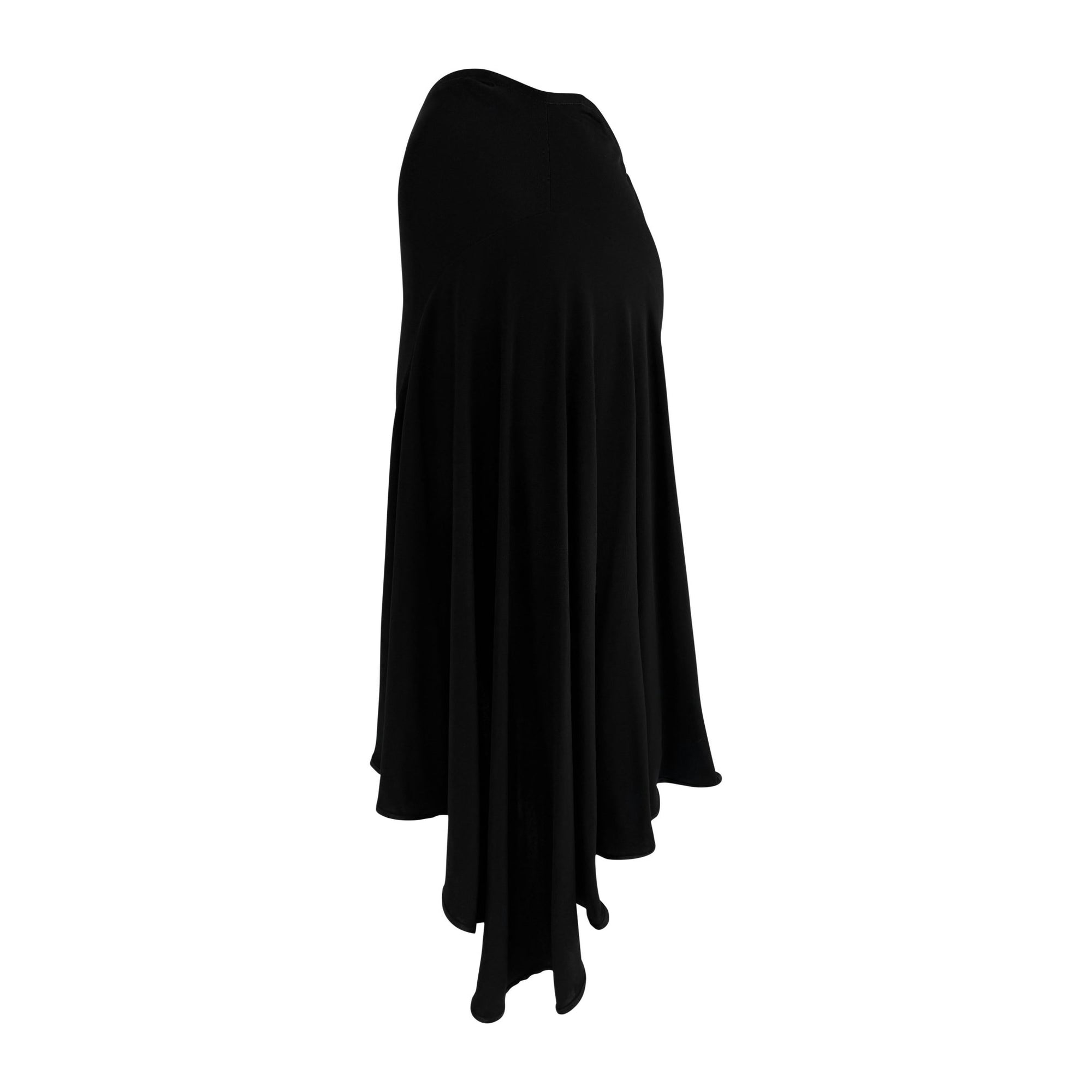 Early 2000s Yigal Azrouel Black Asymetric Stretch Flare Skirt - RealList