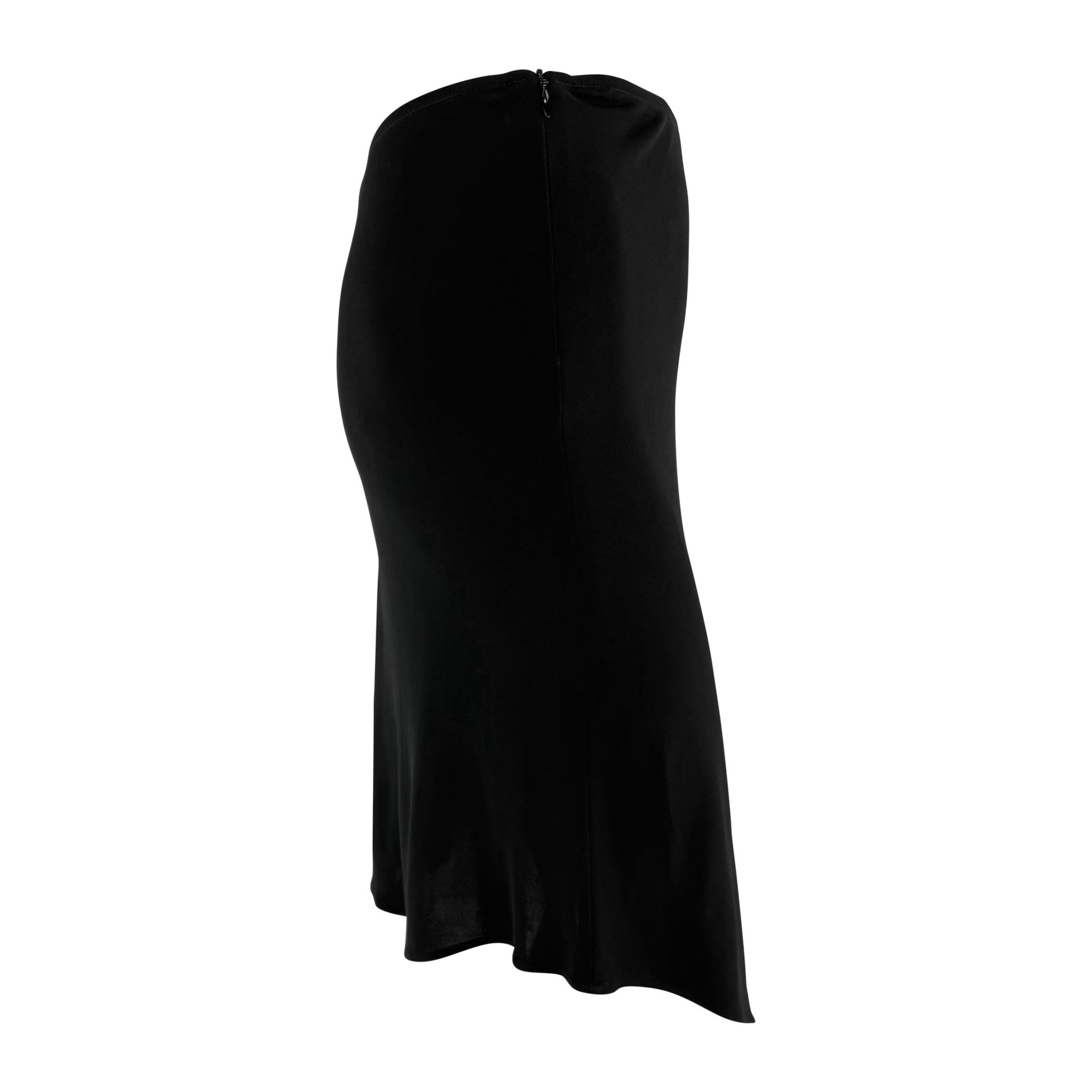 Early 2000s Yigal Azrouel Black Asymetric Stretch Flare Skirt - RealList