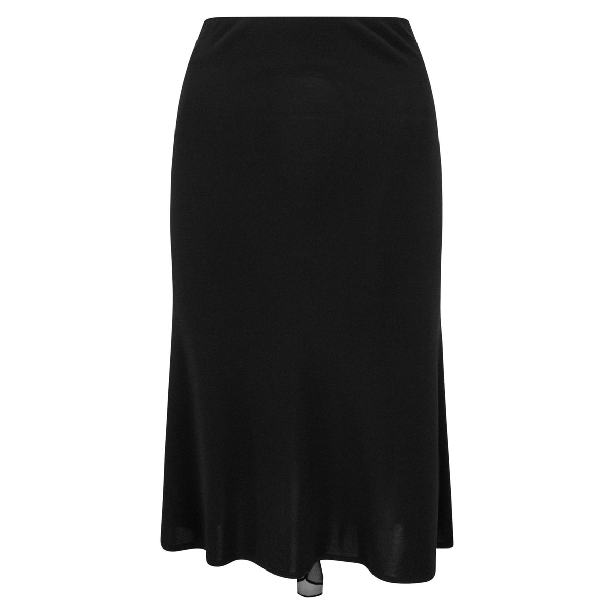 Early 2000s Yigal Azrouël Black Bodycon Stretch Chiffon Panel Midi Skirt - RealList