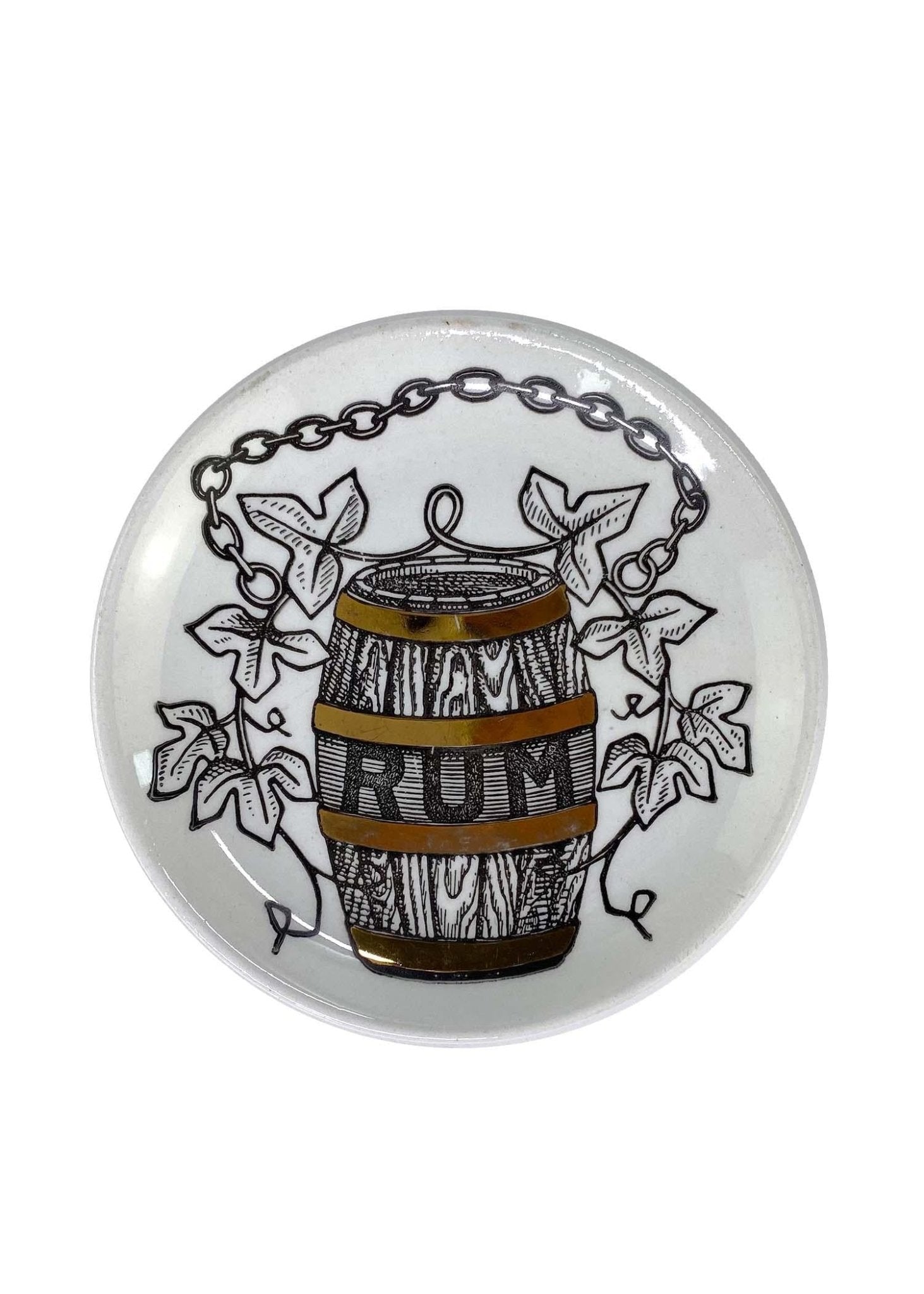 Fornasetti Liquor Themed Six Piece 3" Coaster Set - 'Vini e Liquori' - RealList