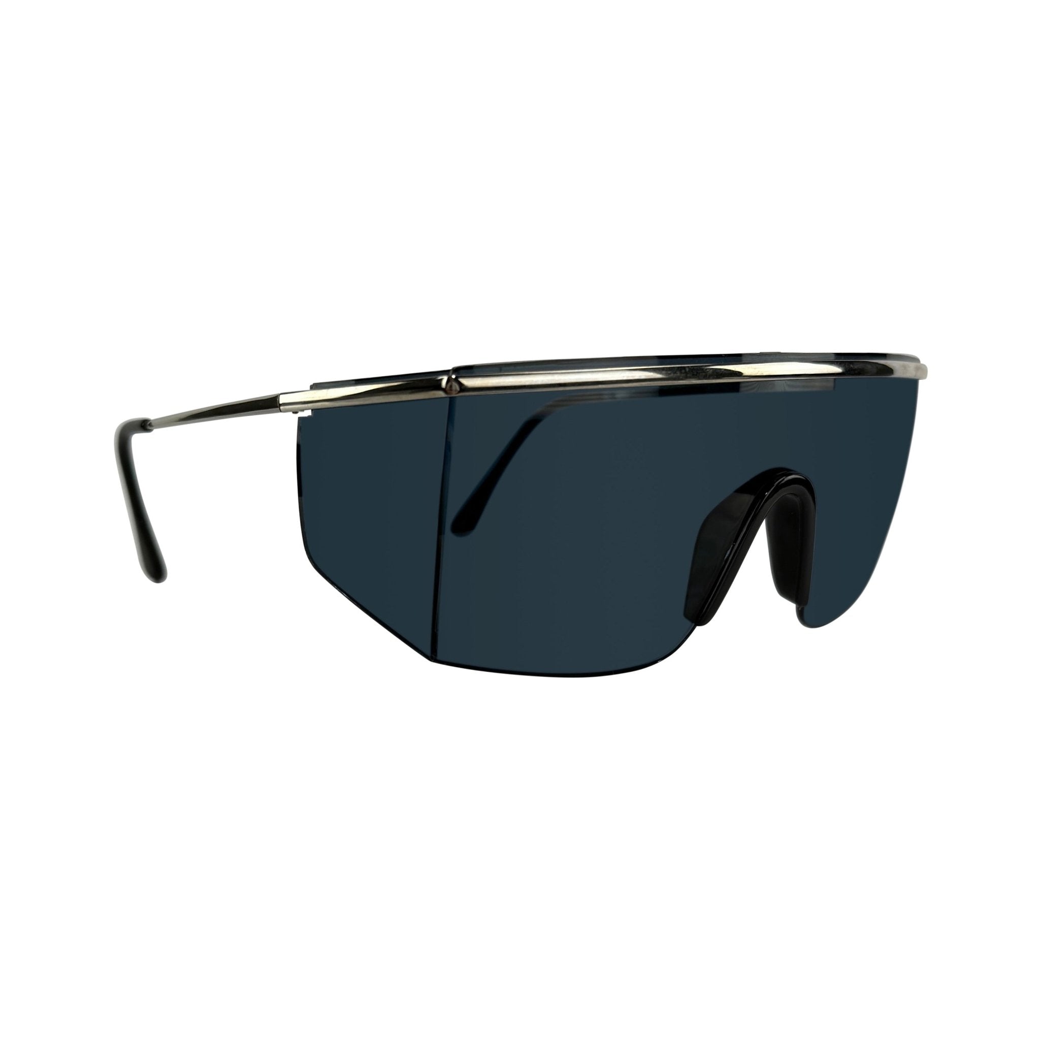 F/W 1986 Gianni Versace Mens Documented Sylvester Stallone Shield Sunglasses - RealList