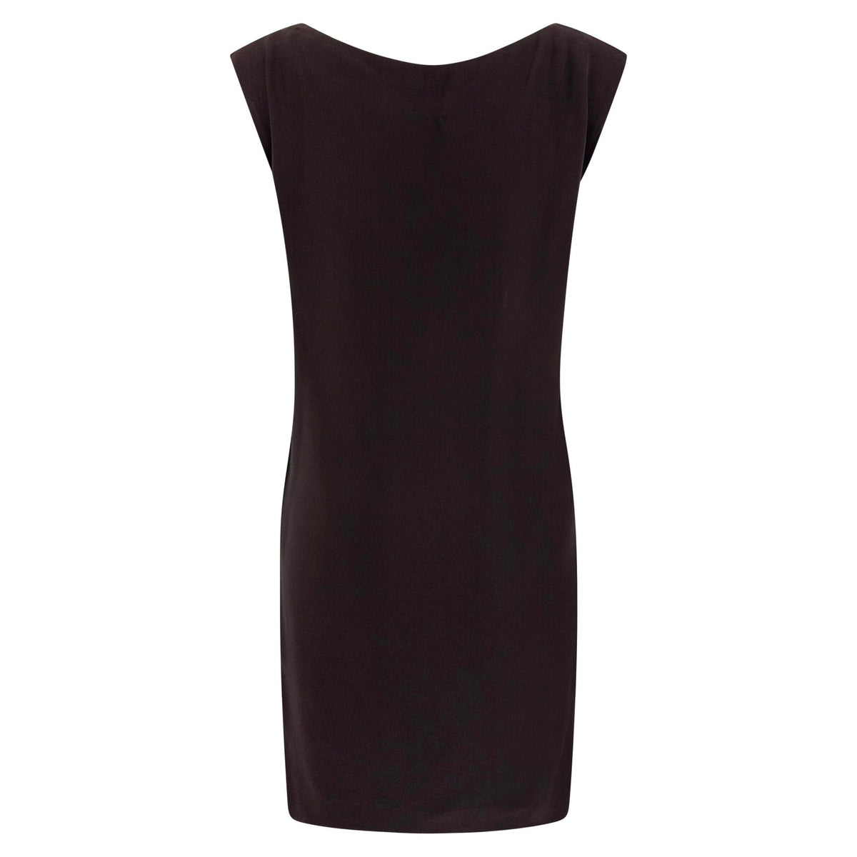 F/W 1991 Calvin Klein Brown Silk Wide V Neck Mini Shift Dress - RealList