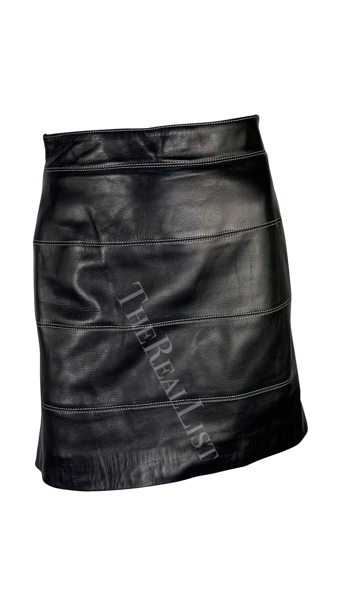 F/W 1991 Claude Montana Runway Leather Moto Jacket Skirt Set - RealList