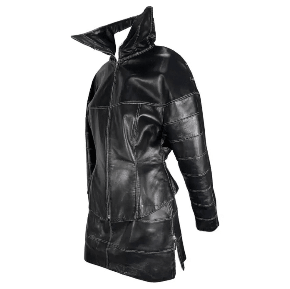 F/W 1991 Claude Montana Runway Leather Moto Jacket Skirt Set - RealList