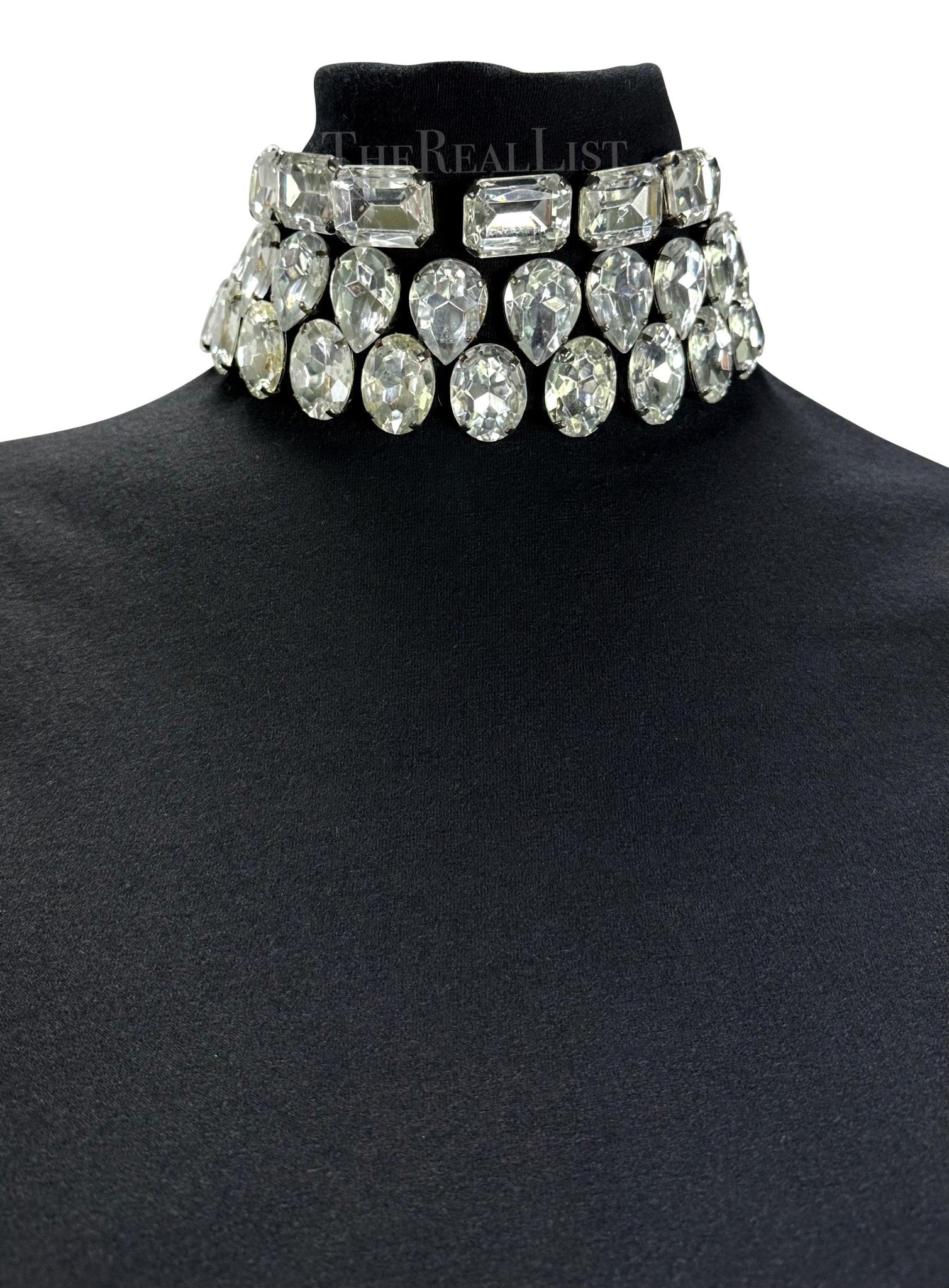 F/W 1991 Dolce & Gabbana Crystal Rhinestone Accented Black Cropped Turtleneck - RealList