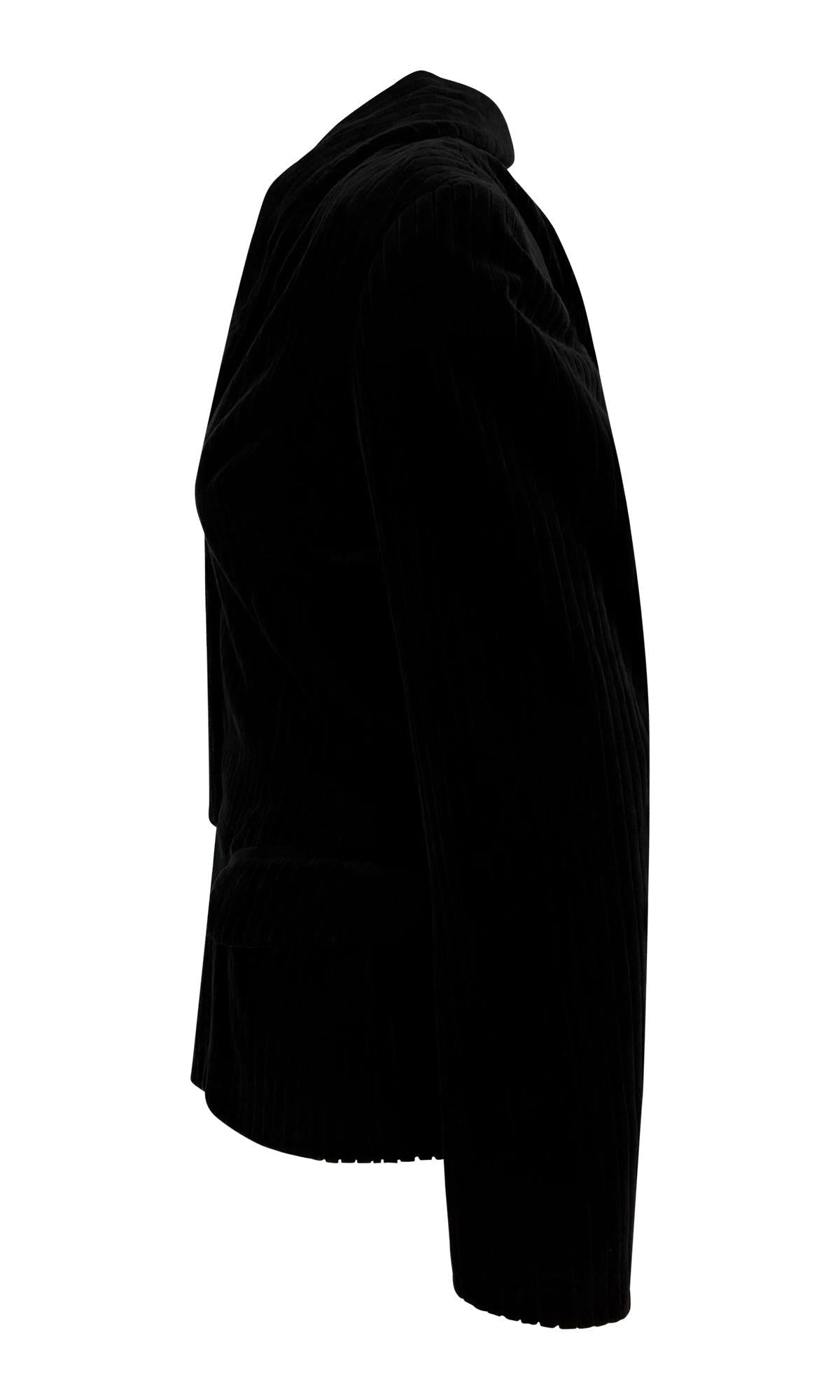F/W 1992 Azzedine Alaïa Black Channel Velvet Blazer Jacket - RealList