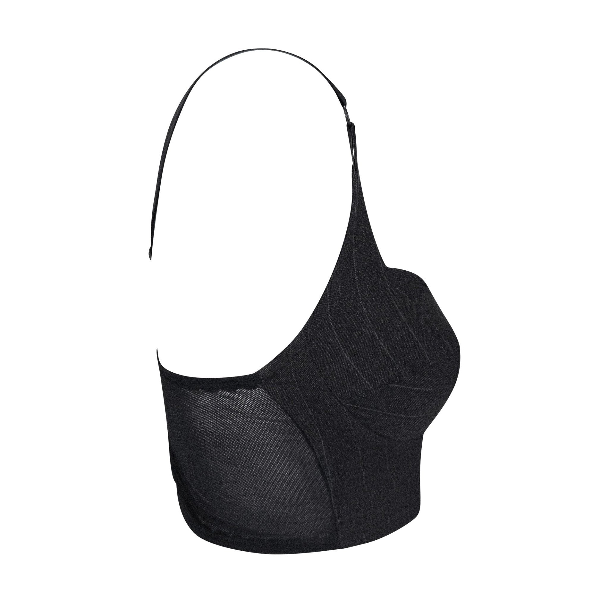 F/W 1992 Dolce & Gabbana Grey Pinstripe Wool Bustier Crop Top - RealList