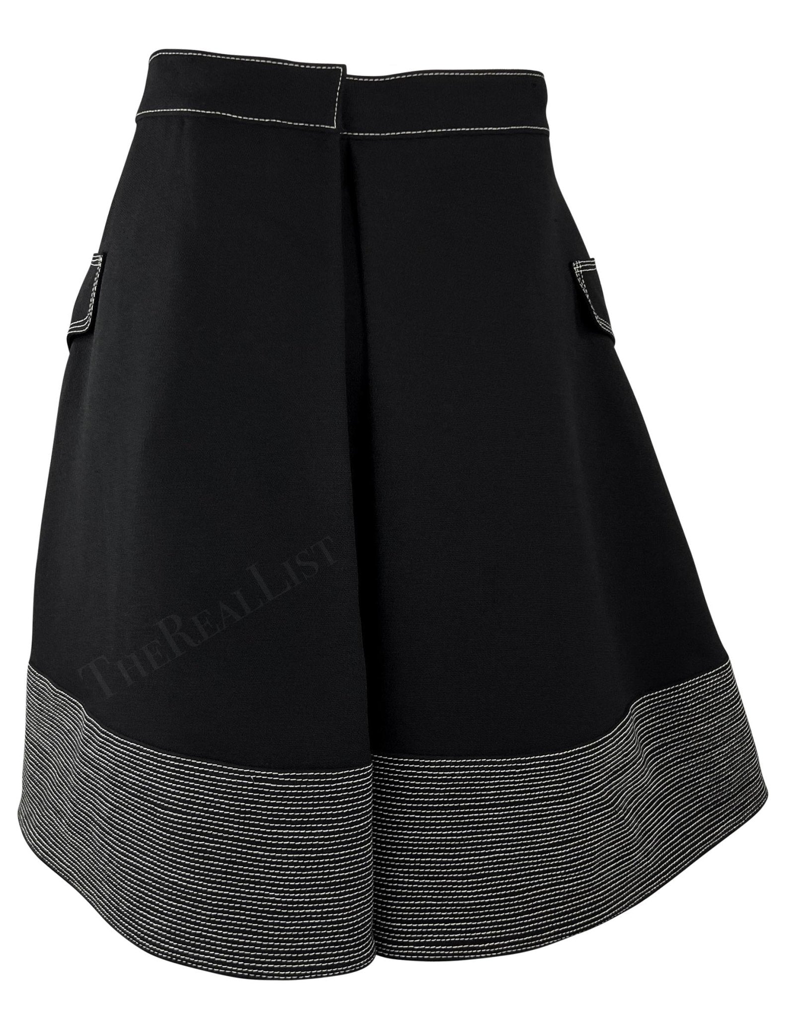 F/W 1992 Gianni Versace Black Gold Tone Medusa Hardware Skirt - RealList