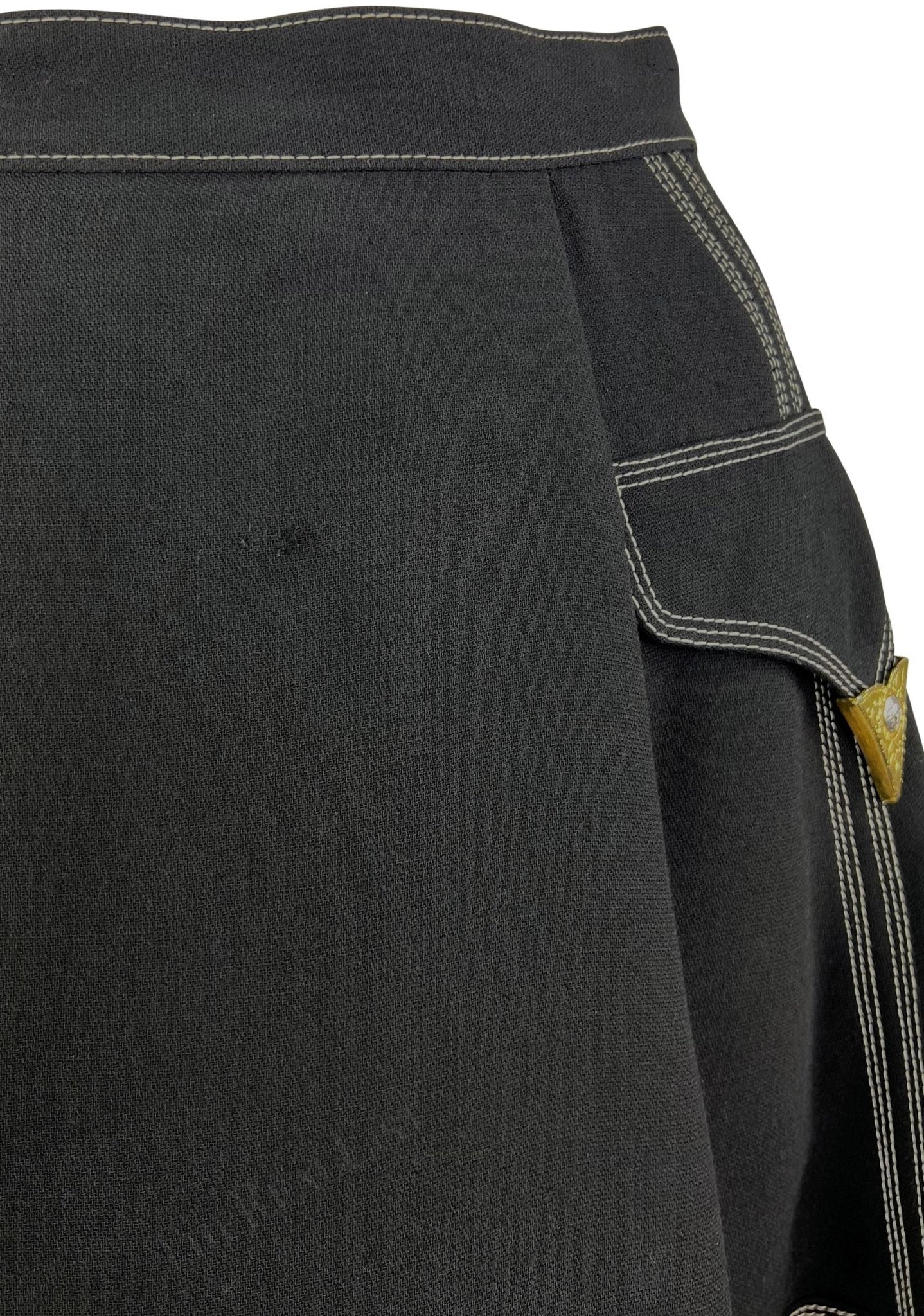 F/W 1992 Gianni Versace Black Gold Tone Medusa Hardware Skirt - RealList