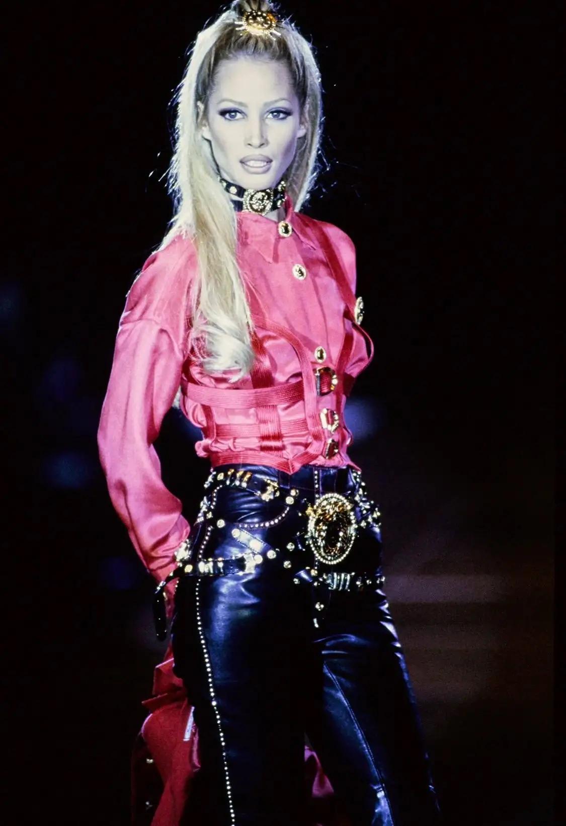 F/W 1992 Gianni Versace Couture Bondage (Miss S&M) Runway Collection Red Blazer - RealList