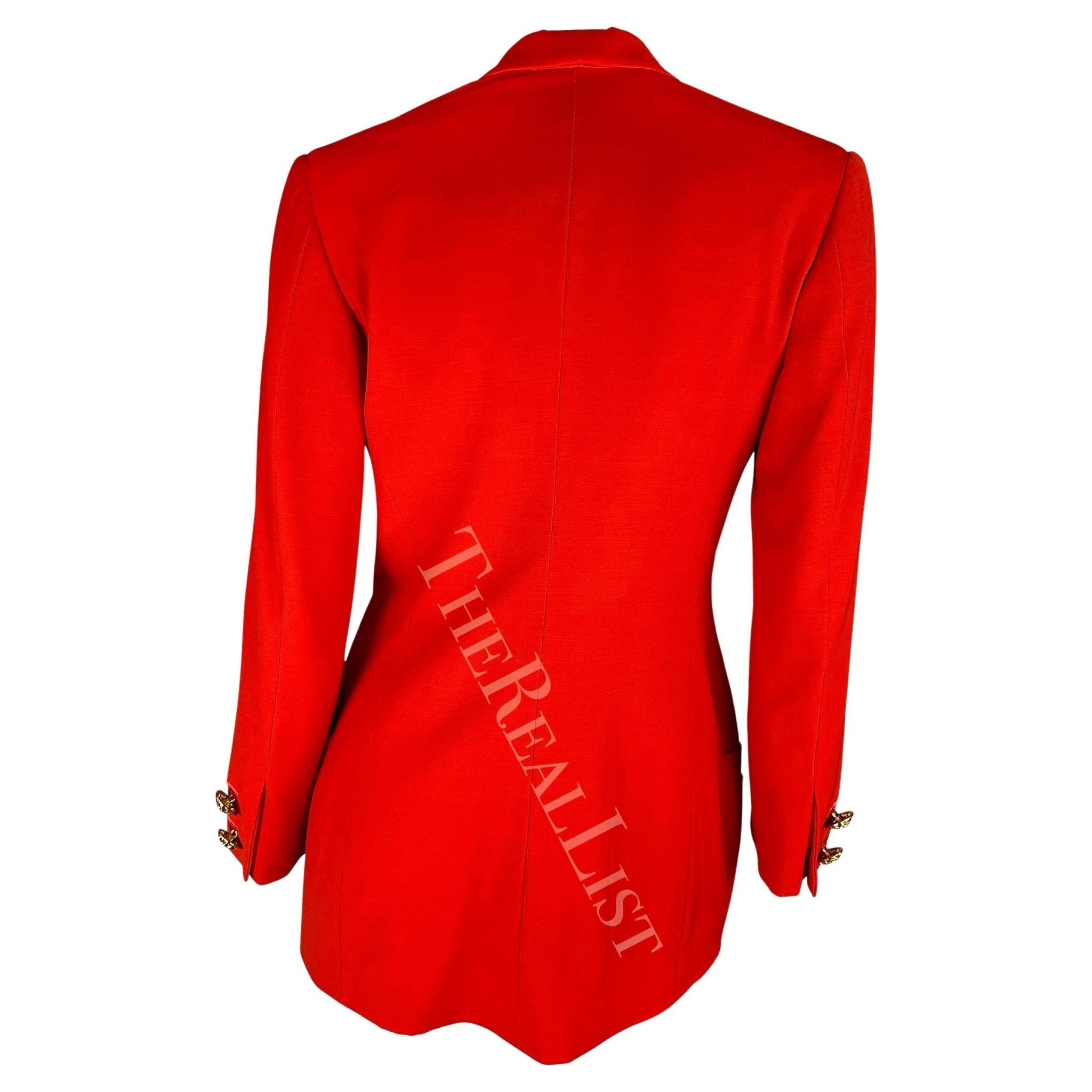F/W 1992 Gianni Versace Couture Bondage (Miss S&M) Runway Collection Red Blazer - RealList