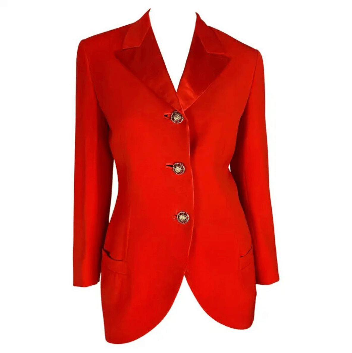 F/W 1992 Gianni Versace Couture Bondage (Miss S&M) Runway Collection Red Blazer - RealList