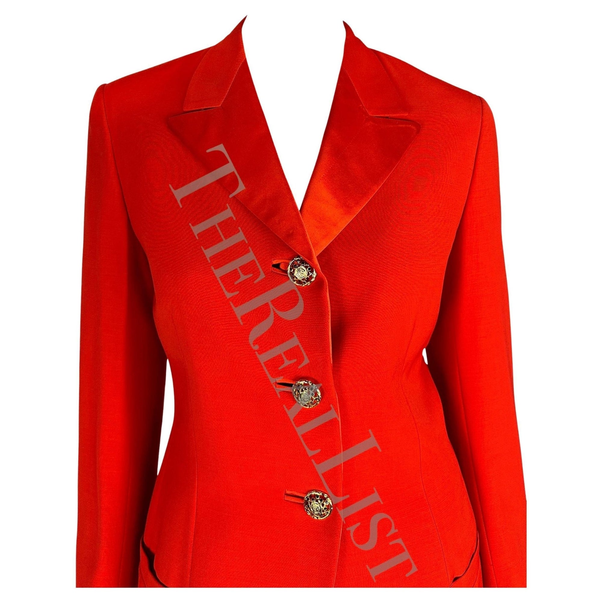 F/W 1992 Gianni Versace Couture Bondage (Miss S&M) Runway Collection Red Blazer - RealList
