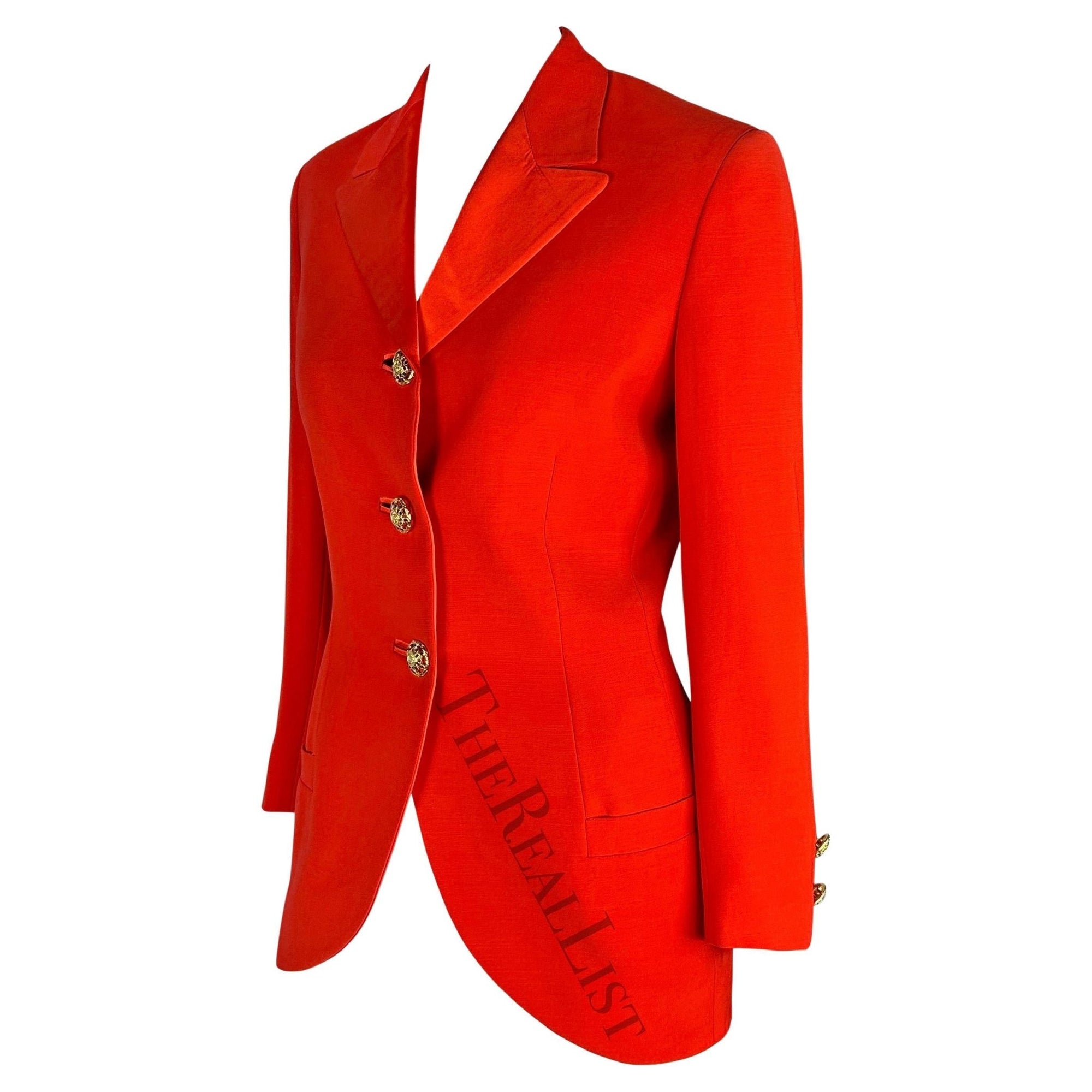 F/W 1992 Gianni Versace Couture Bondage (Miss S&M) Runway Collection Red Blazer - RealList