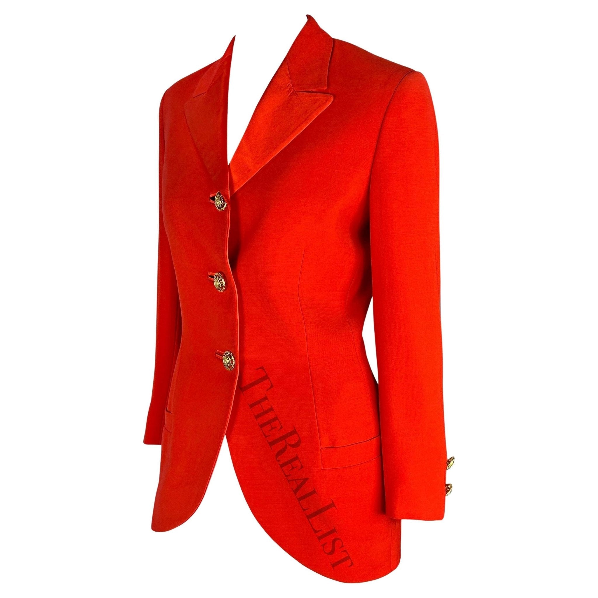 F/W 1992 Gianni Versace Couture Bondage (Miss S&M) Runway Collection Red Blazer - RealList