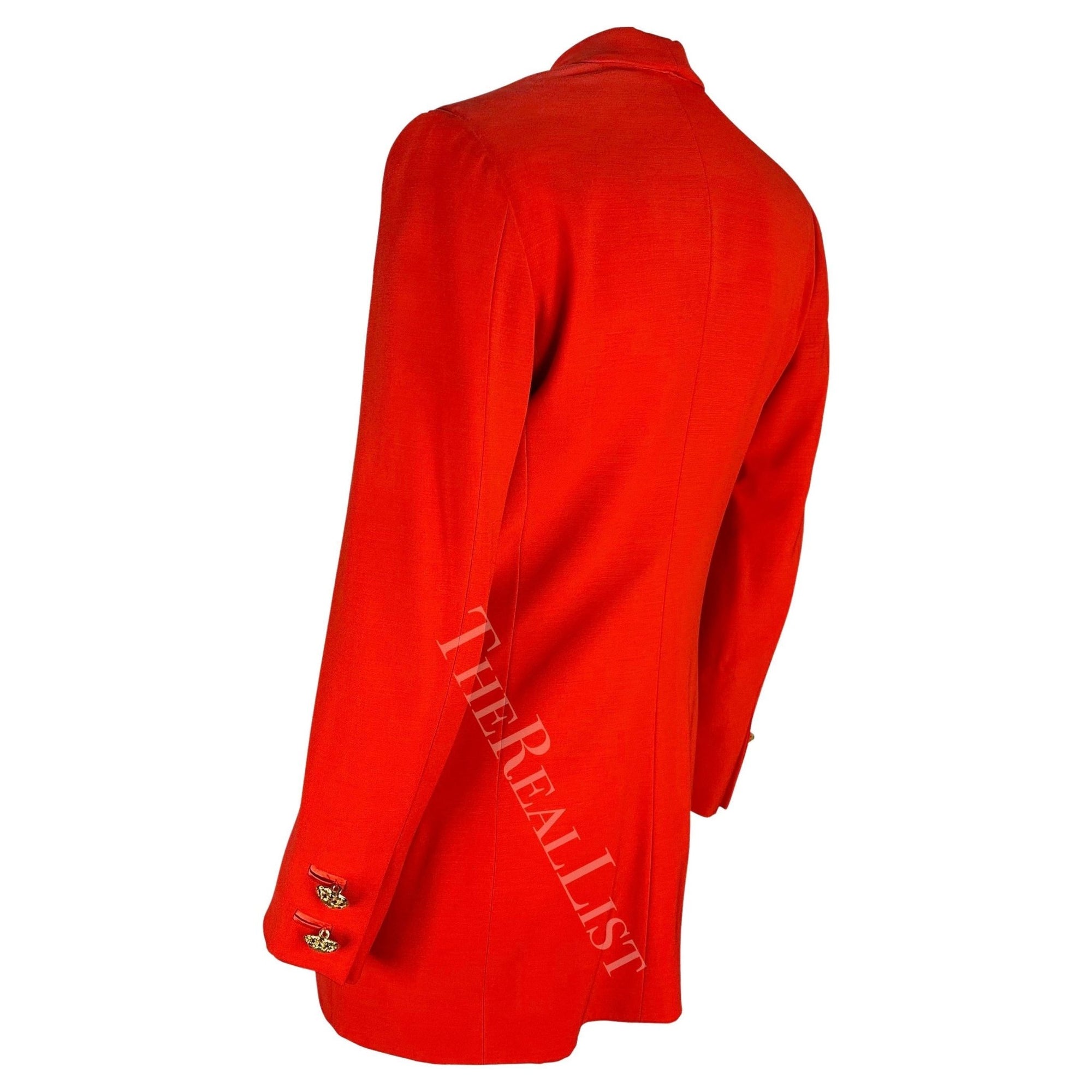 F/W 1992 Gianni Versace Couture Bondage (Miss S&M) Runway Collection Red Blazer - RealList