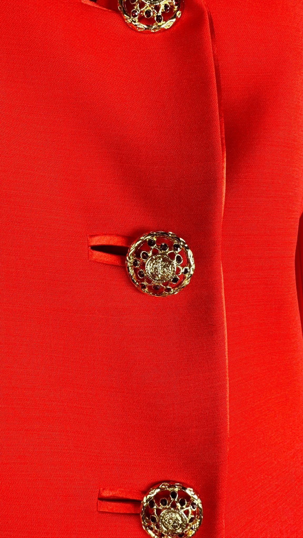 F/W 1992 Gianni Versace Couture Bondage (Miss S&M) Runway Collection Red Blazer - RealList