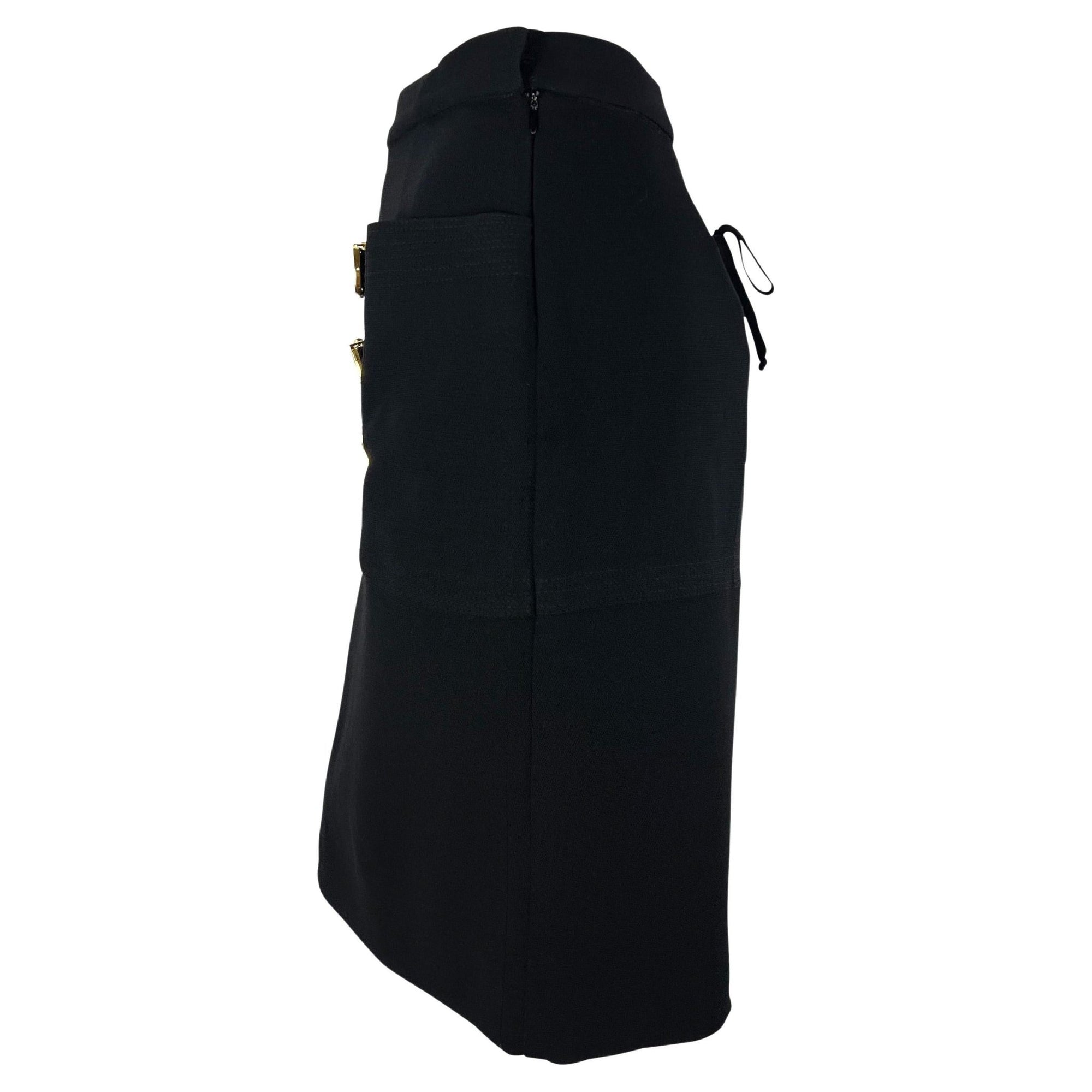 F/W 1992 Gianni Versace Couture 'Miss S&M' Runway Bondage Buckle Wool Skirt - RealList