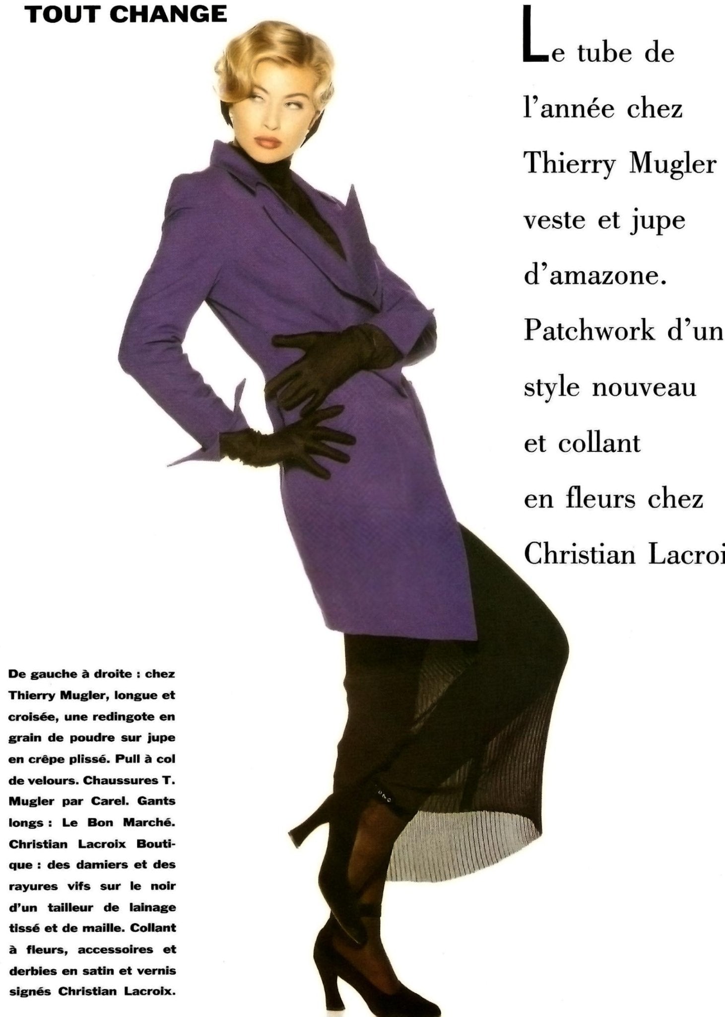 F/W 1992 Thierry Mugler Documented Sculpted Panel Grey Wool Coat Dress - RealList