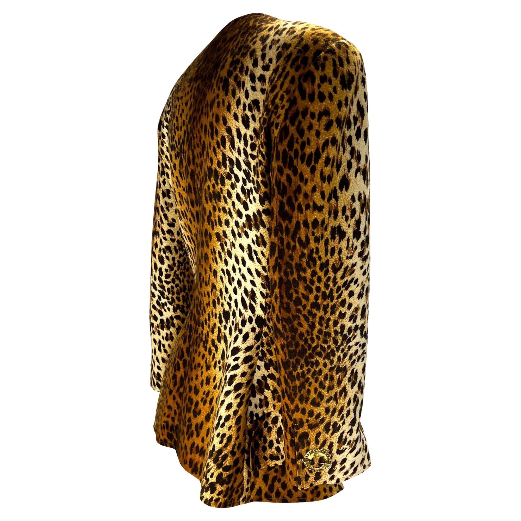 F/W 1992 Valentino Garavani Runway Felt Leopard Print Brooch Appliqué Jacket - RealList