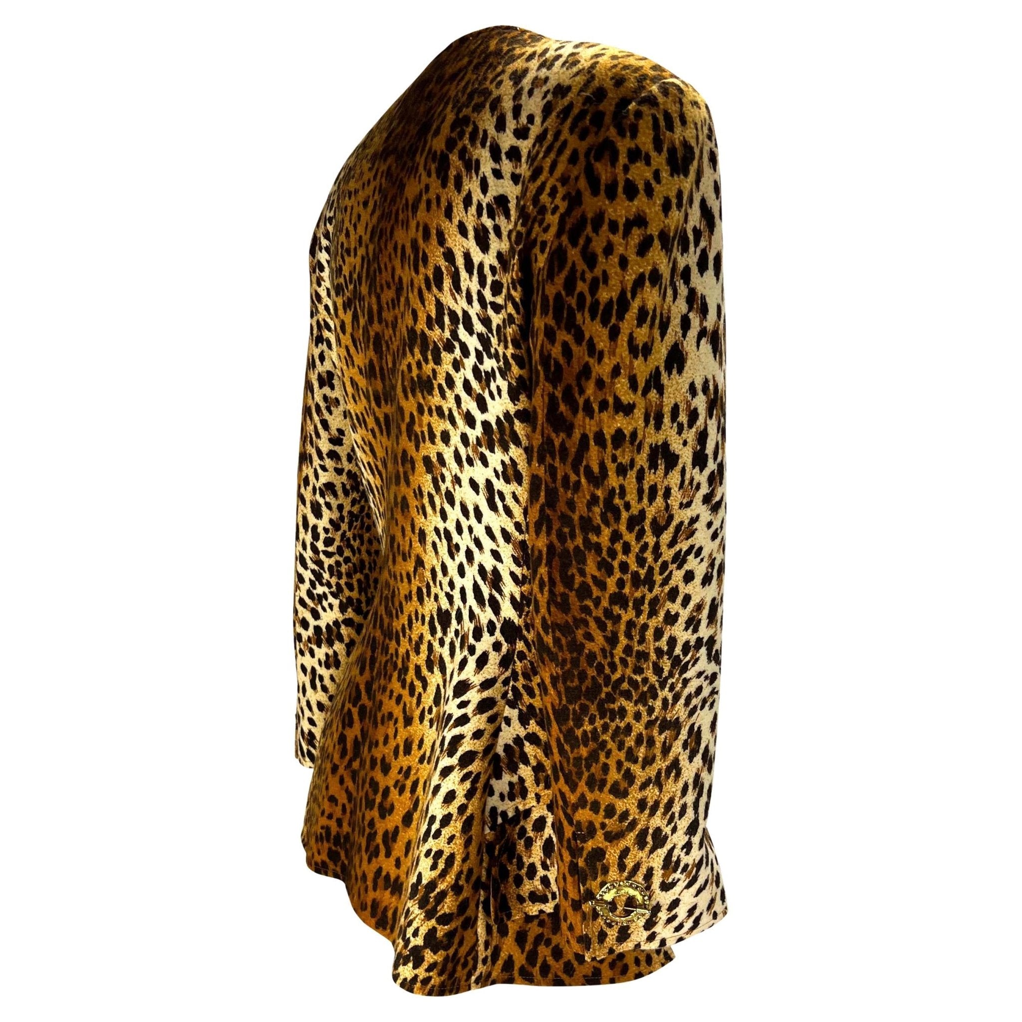 F/W 1992 Valentino Garavani Runway Felt Leopard Print Brooch Appliqué Jacket - RealList