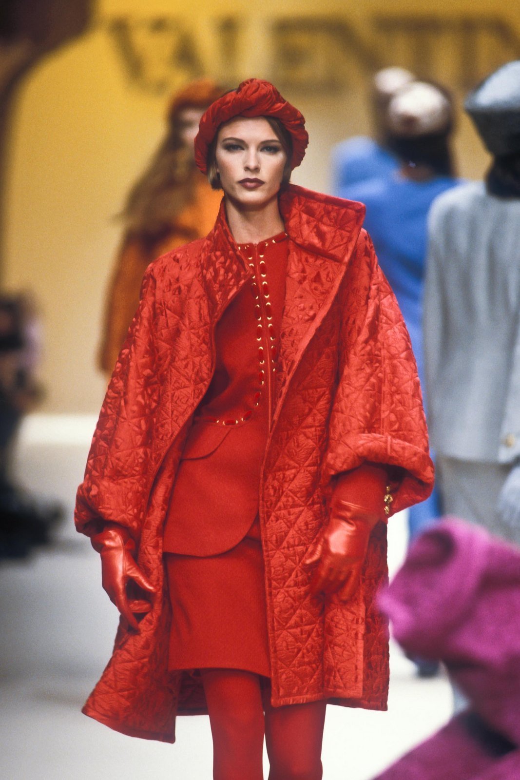 F/W 1992 Valentino Garavani Runway Zodiac Red Lace Up Horoscope Blazer - RealList