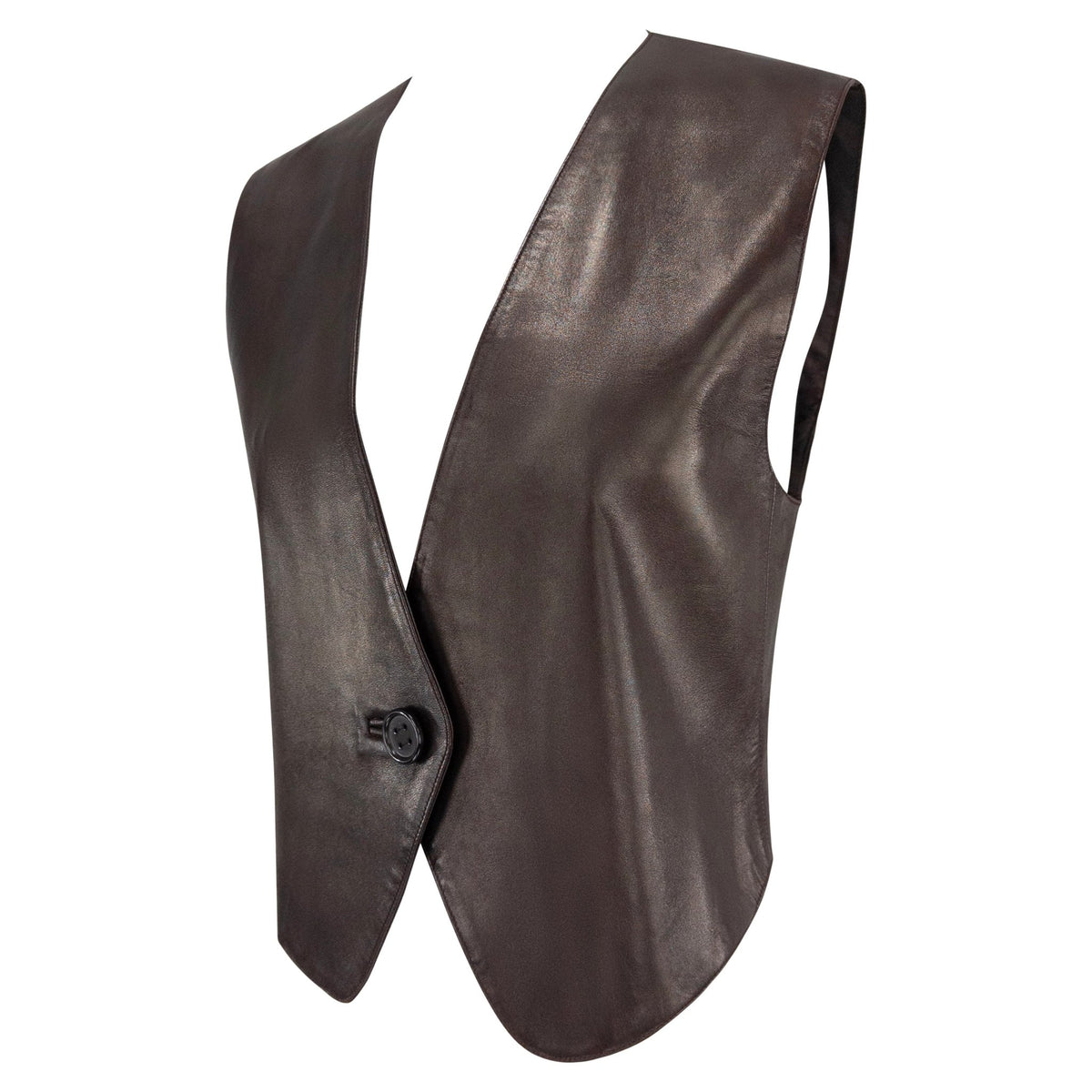 F/W 1993 Christian Dior by Gianfranco Ferré Brown Leather Vest Top - RealList