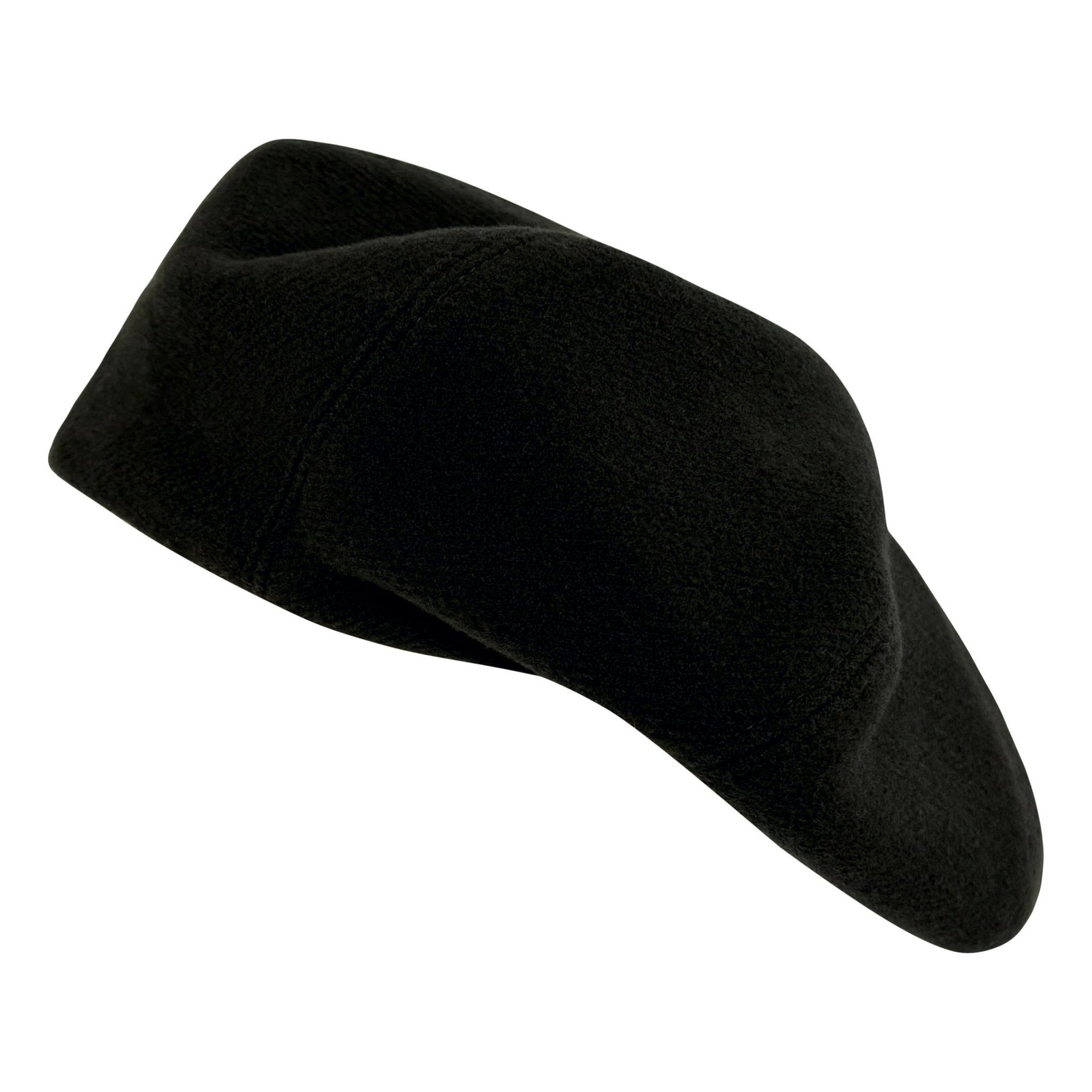 F/W 1993 Donna Karan Runway Dark Army Green Wool Flat Beret Hat - RealList