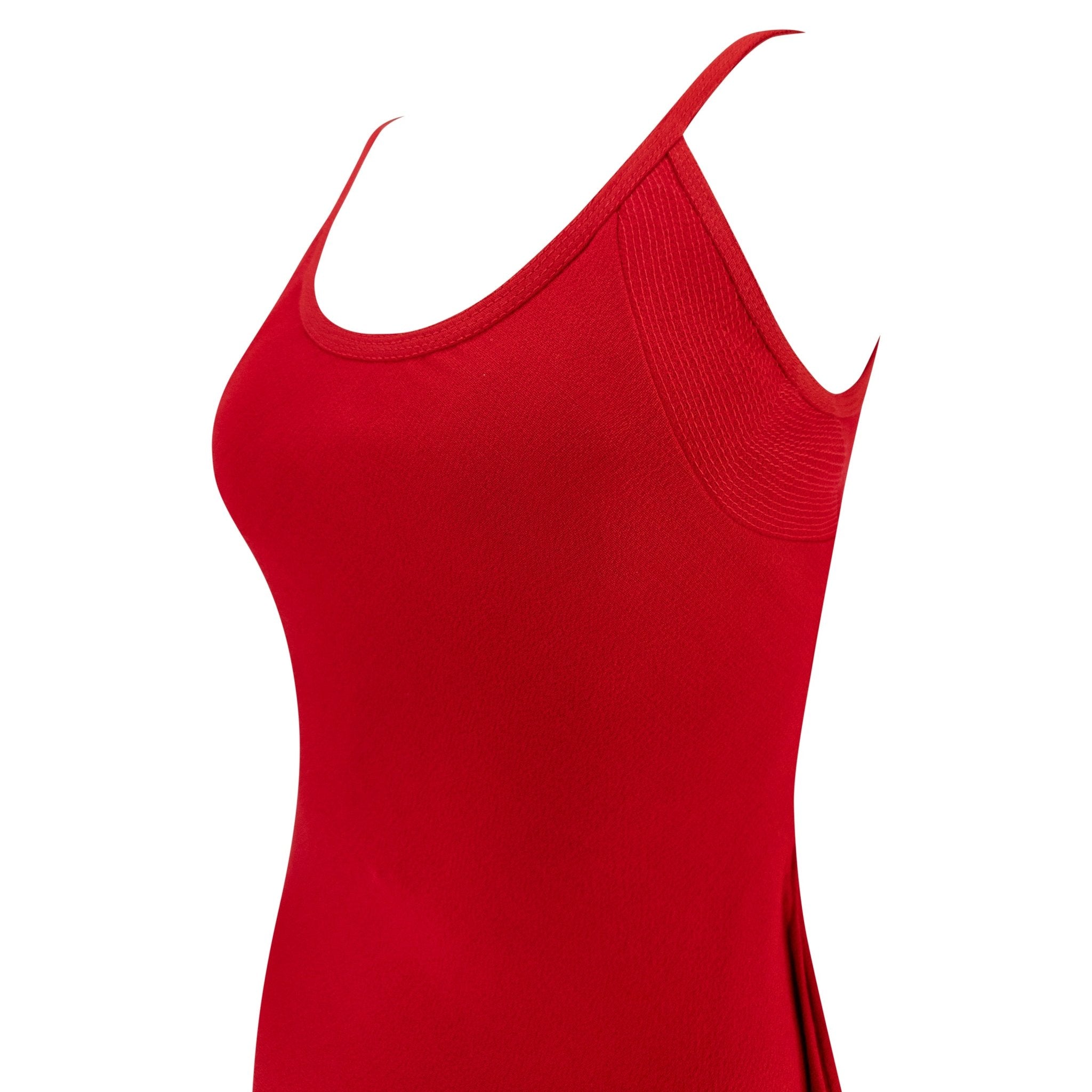 F/W 1993 Gianni Versace Runway Red High - Slit Asymmetric Gown - RealList