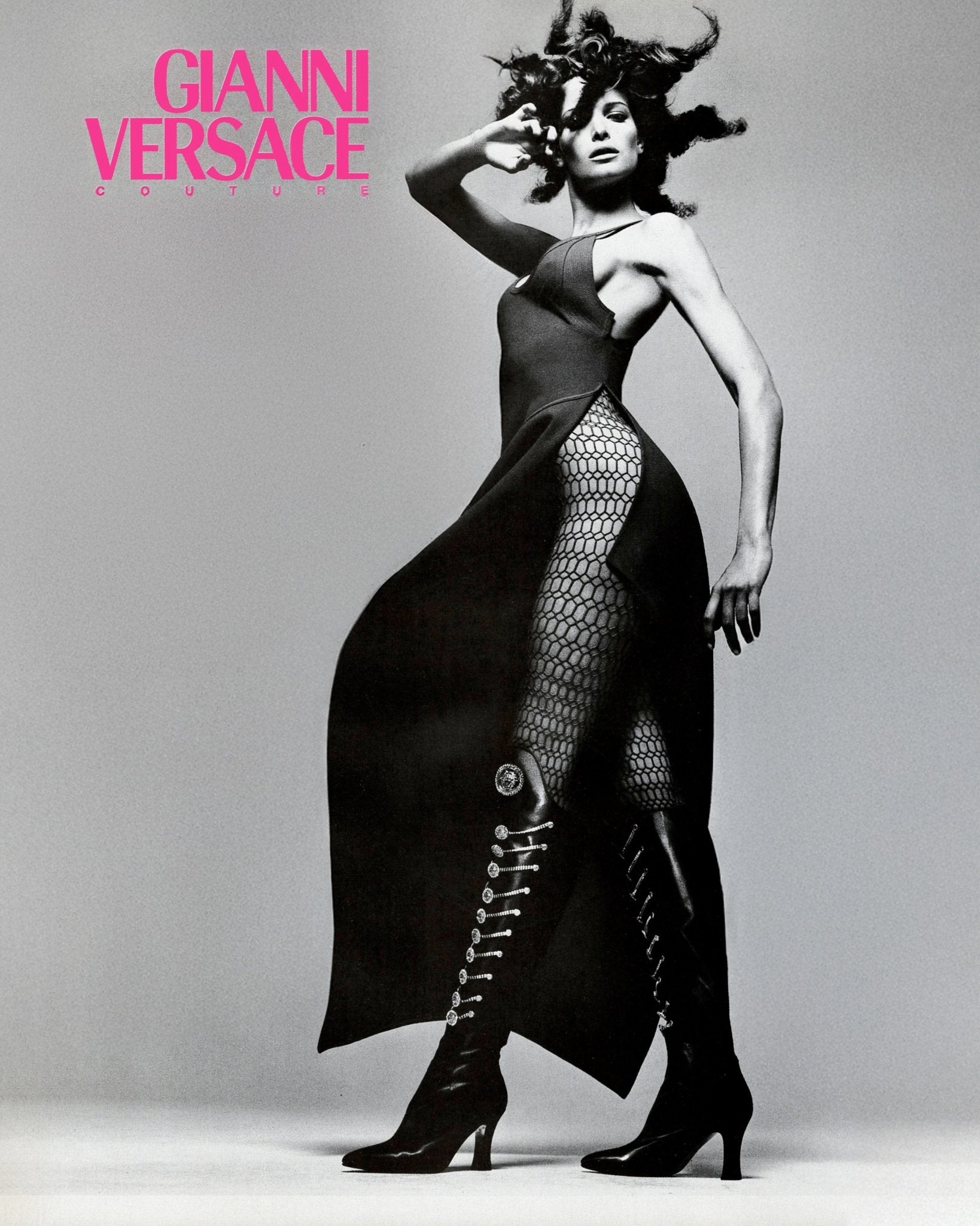 F/W 1993 Gianni Versace Runway Red High - Slit Asymmetric Gown - RealList
