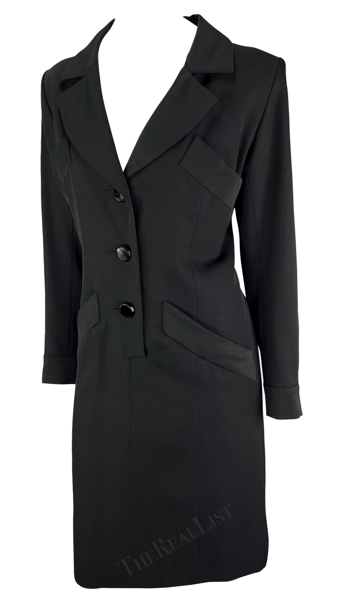 F/W 1993 Yves Saint Laurent Runway Black Tuxedo Dress - RealList