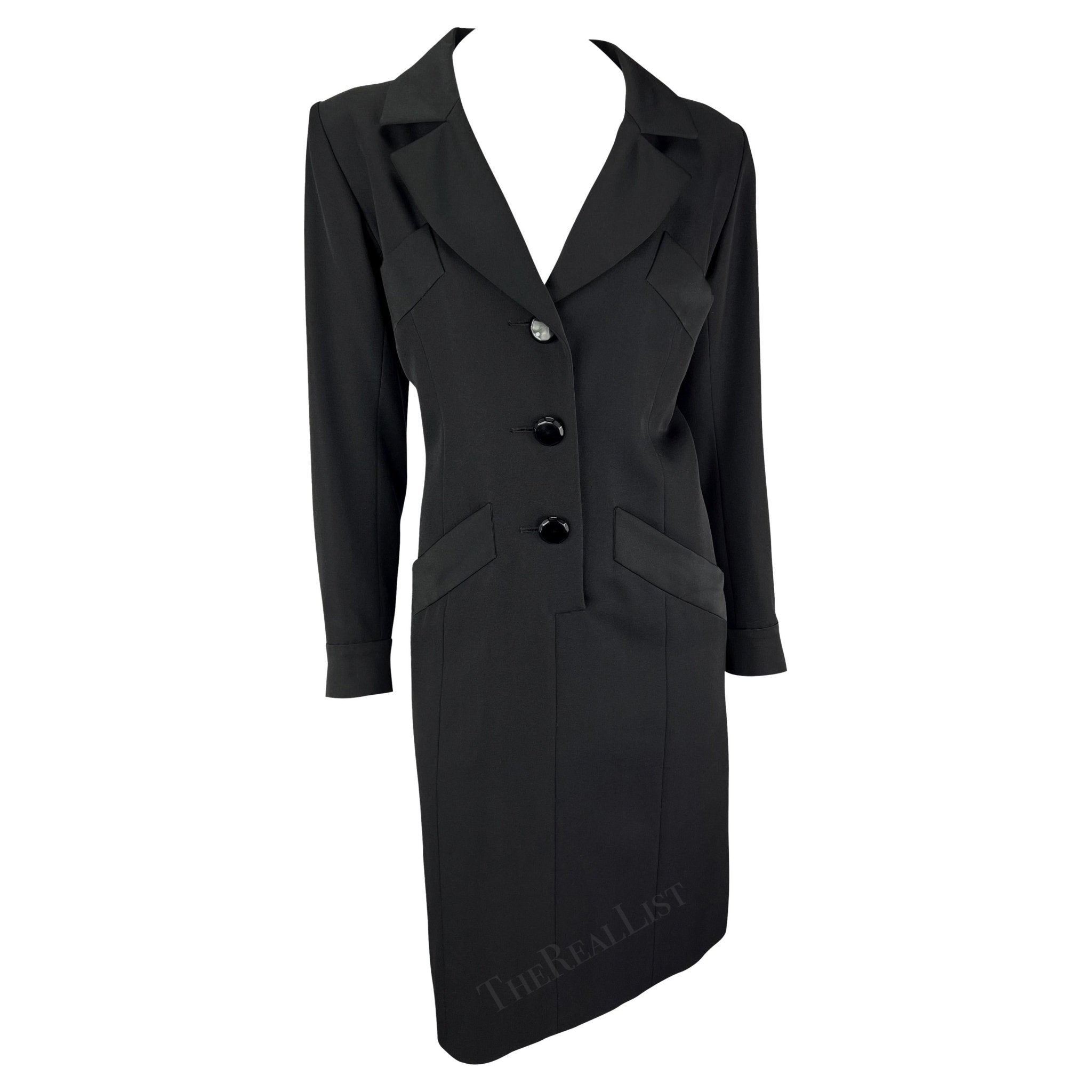F/W 1993 Yves Saint Laurent Runway Black Tuxedo Dress - RealList